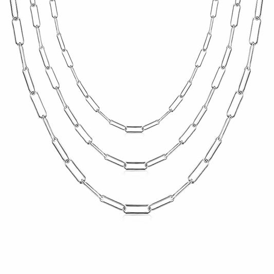 White Gold Classic Paperclip Necklace