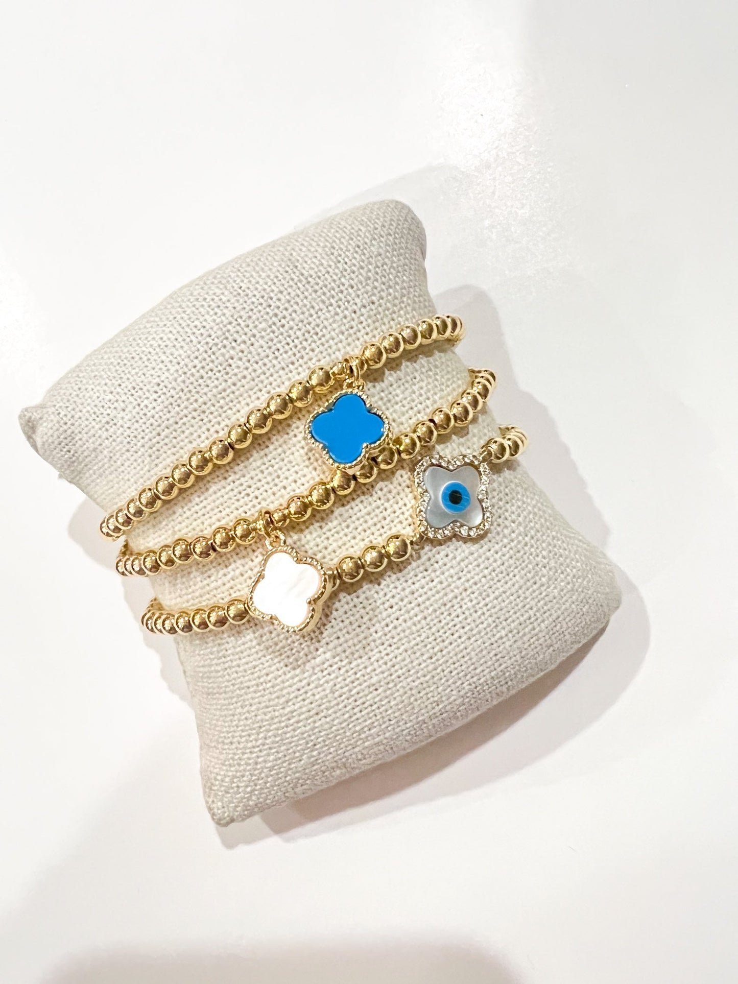 Turquoise Clover Charm Bracelet
