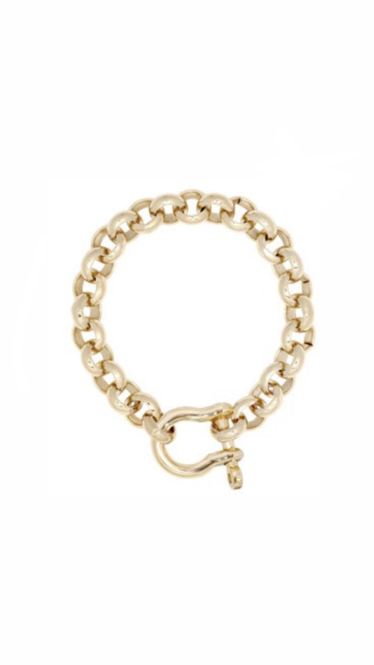 Yellow Gold Chunky Toggle Link Bracelet