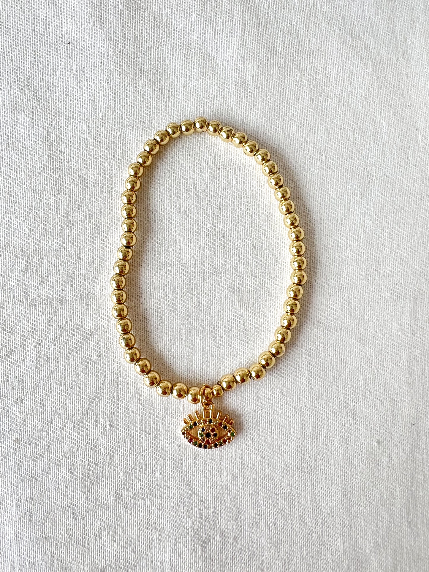 Stretch Bracelet with Evil Eye Charm