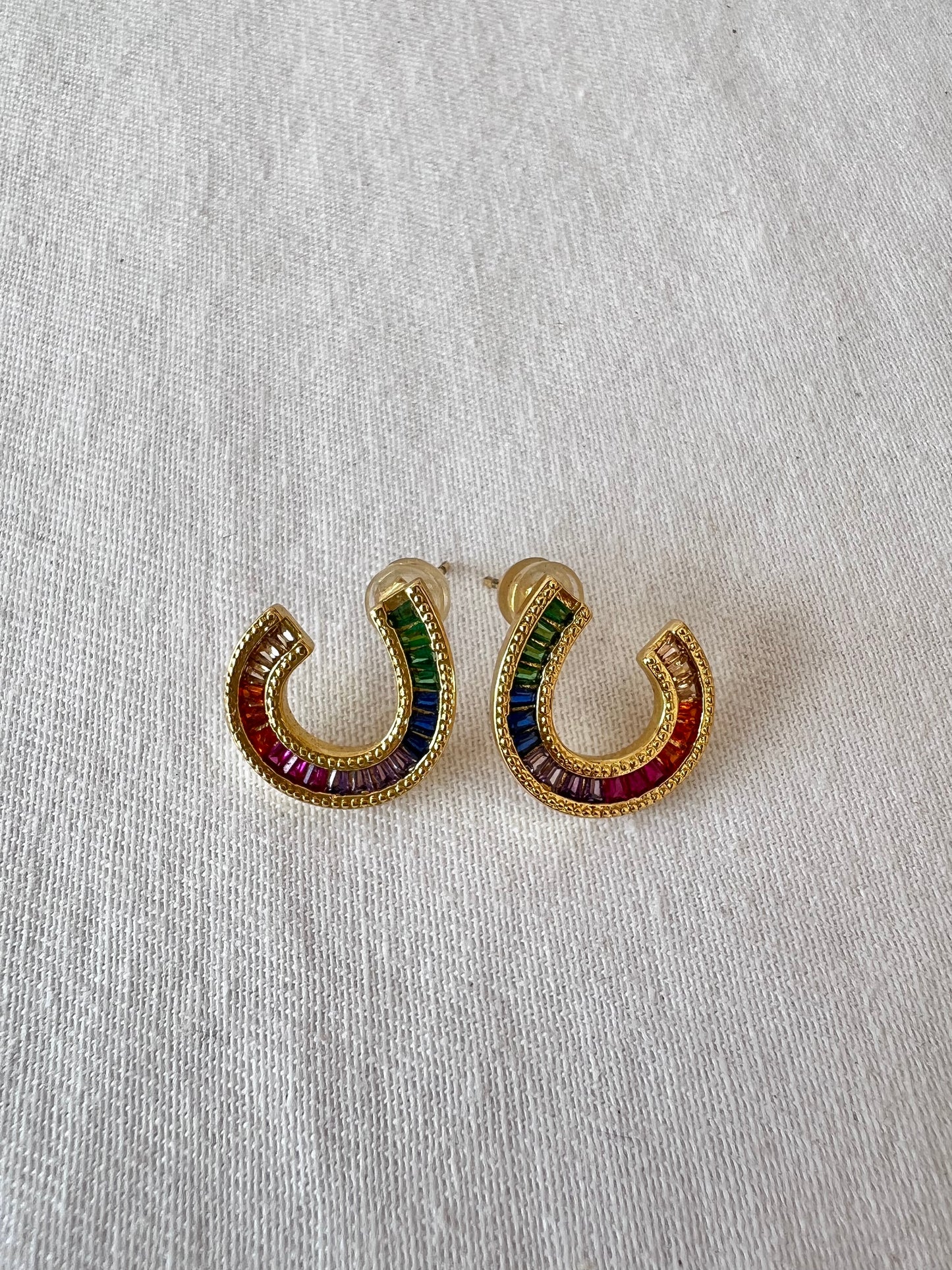 Rainbow Horseshoe Stud