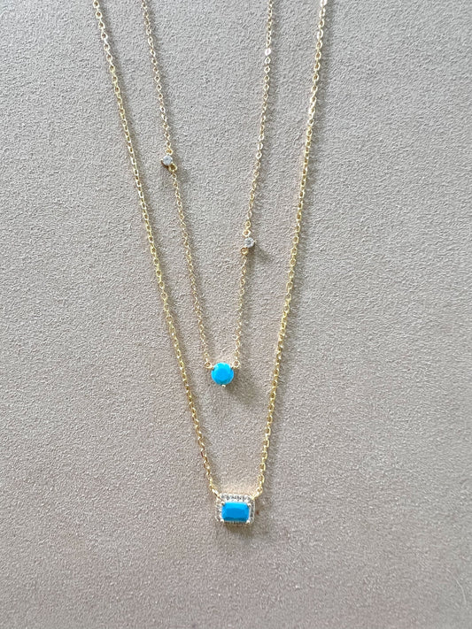 Turquoise Single Stone Necklace