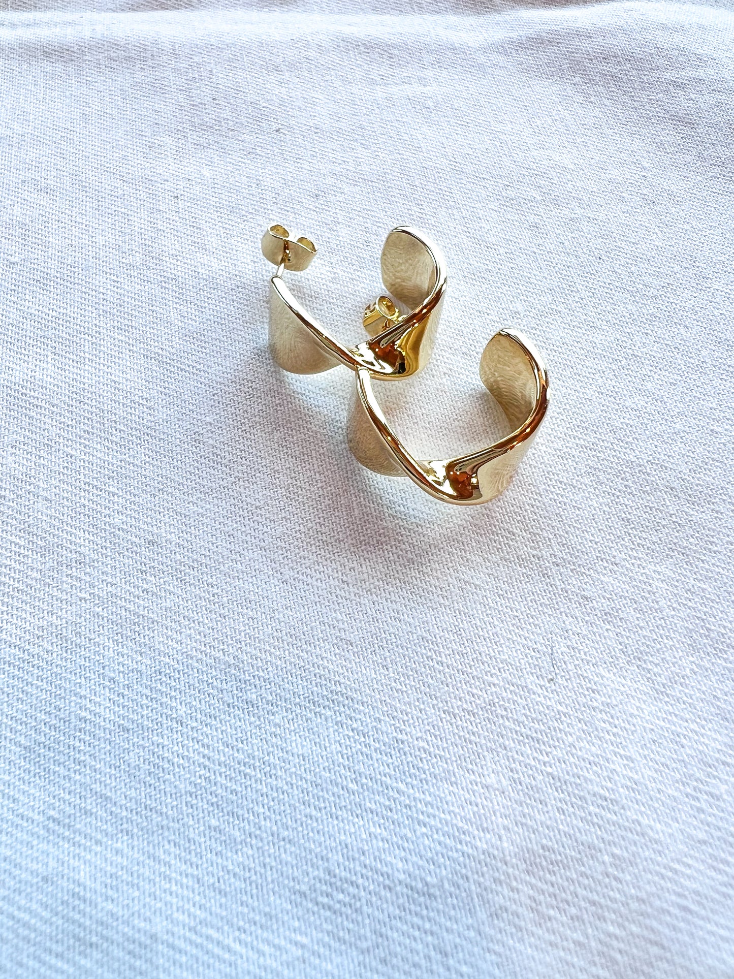 Twisted Gold Hoops