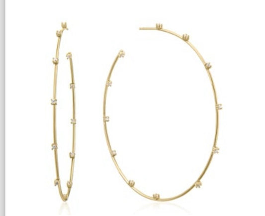 Yellow Gold XXL Station Hoops