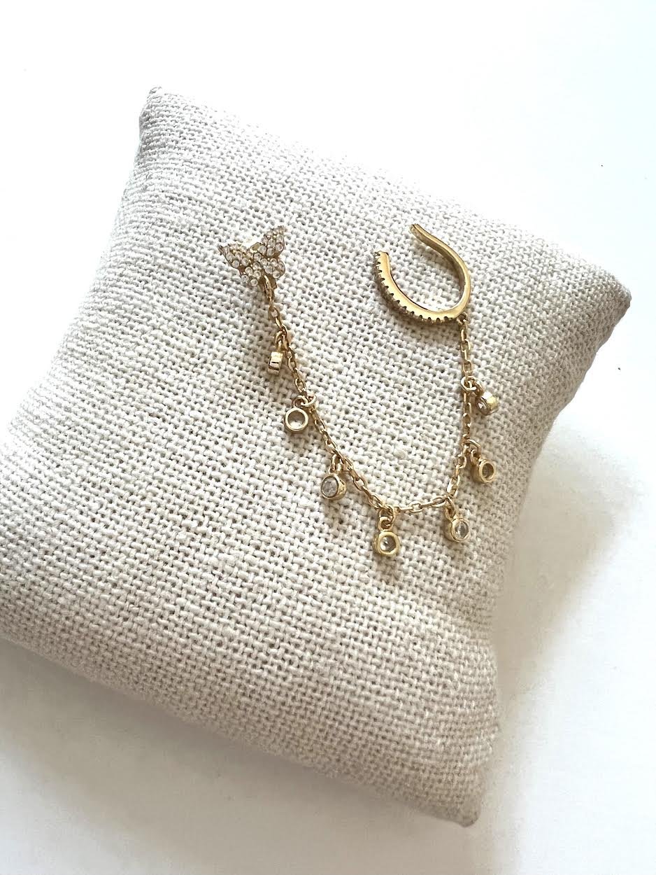 Butterfly Dangle Cuff Earring - Single