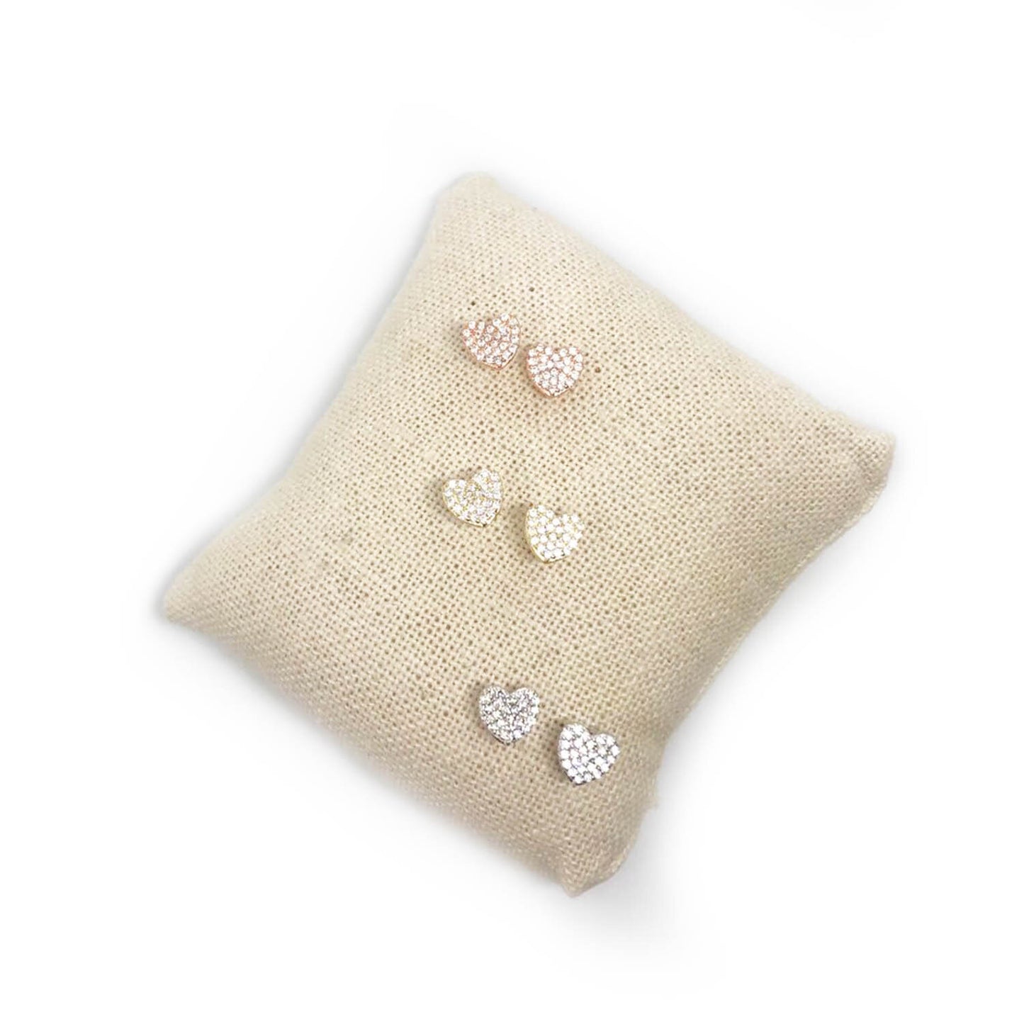 Pave Mini Heart Studs