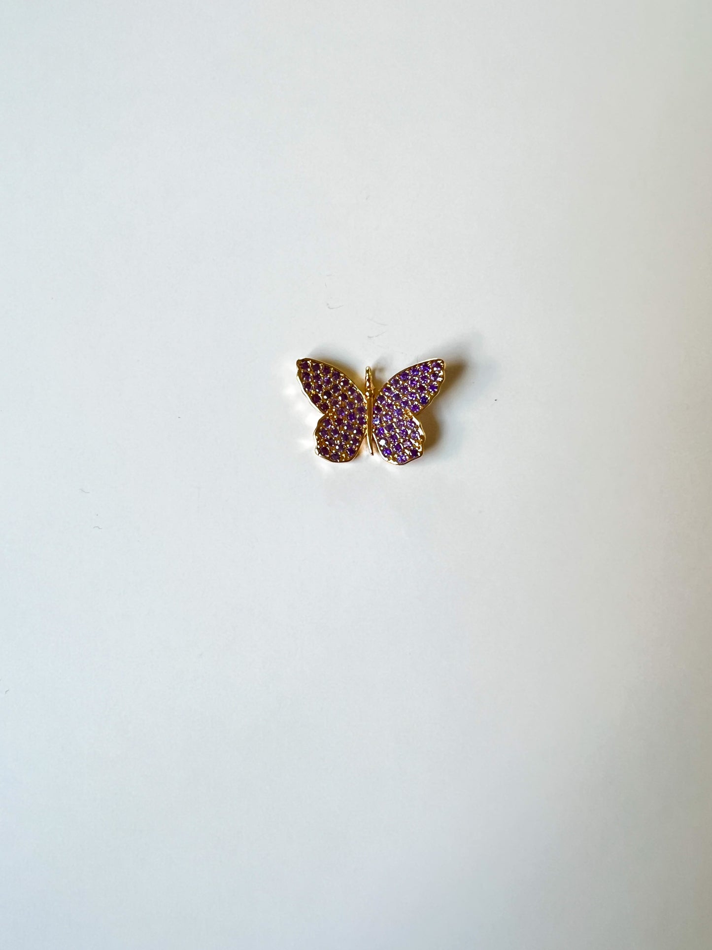 Amethyst Butterfly Charm
