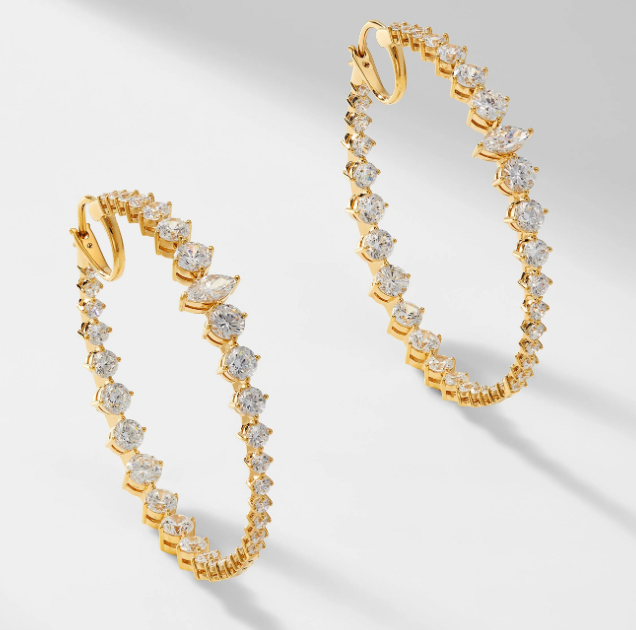 Graduating Stone Hoops