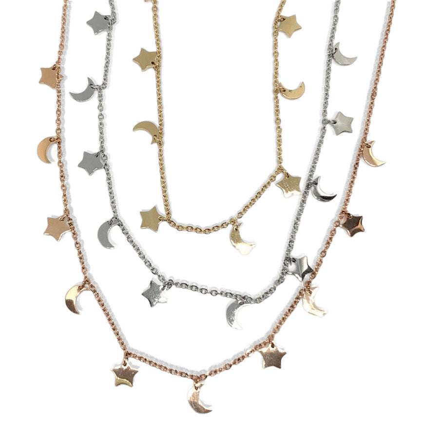 Star & Moon Charm Necklace