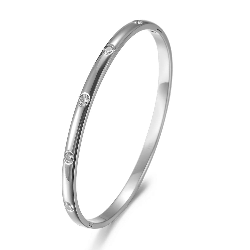 Thin Circle Pave Bangle