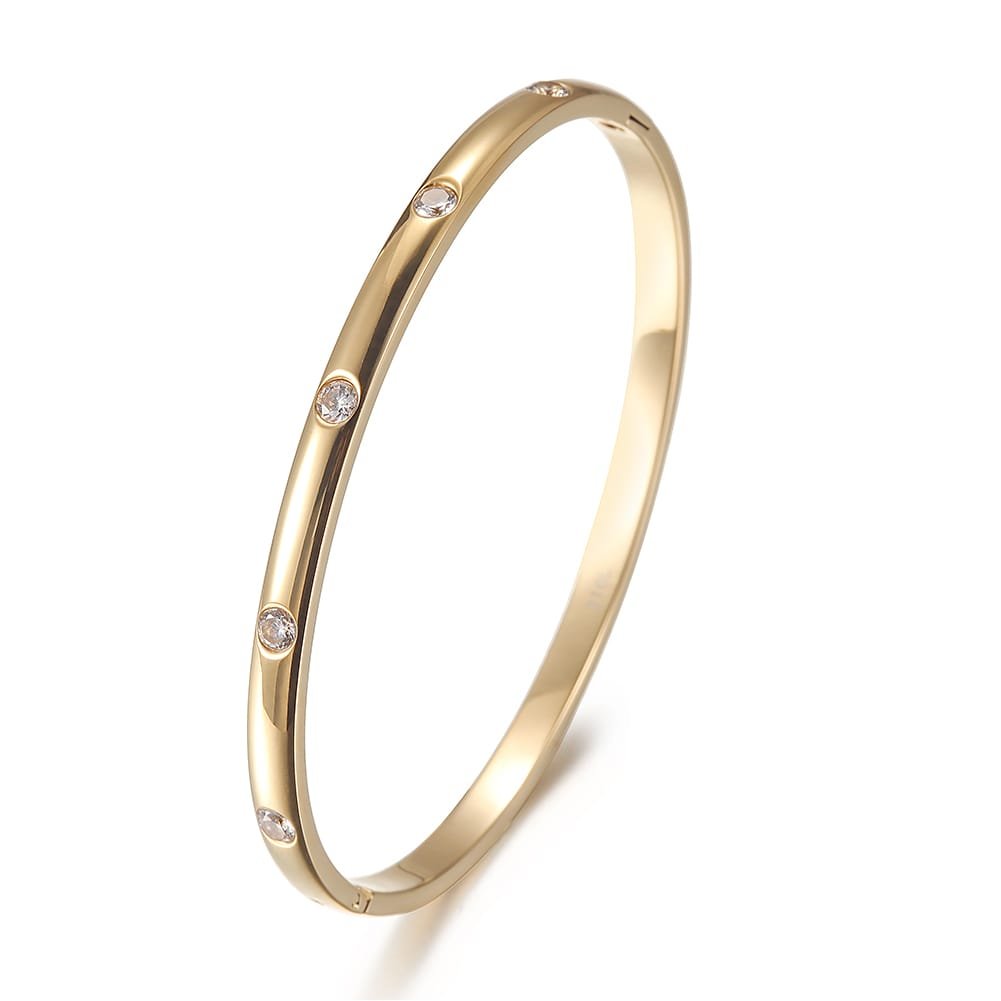Thin Circle Pave Bangle