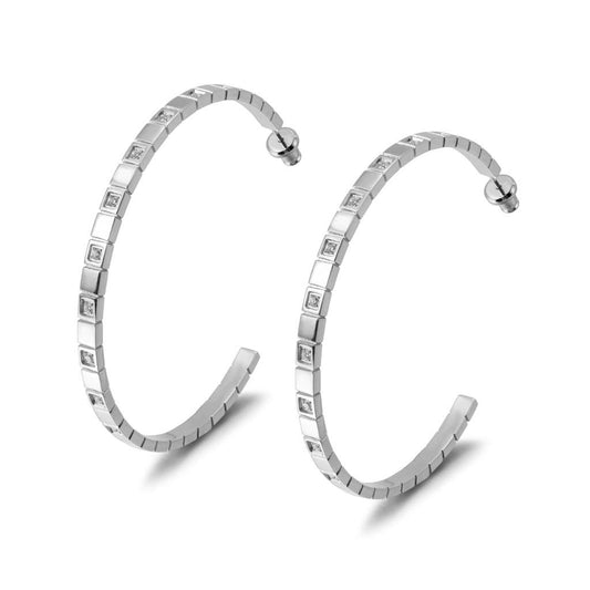 Square Crystal Hoops