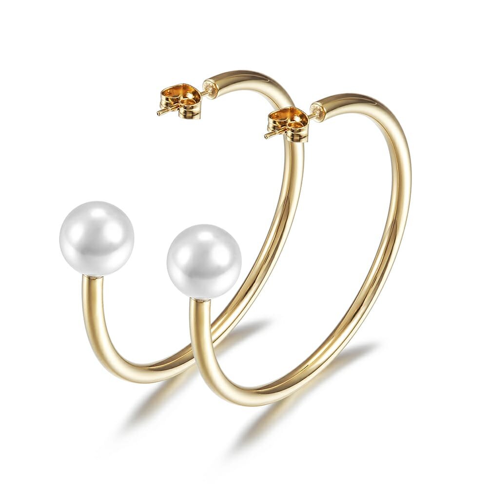 Pearl End Hoops