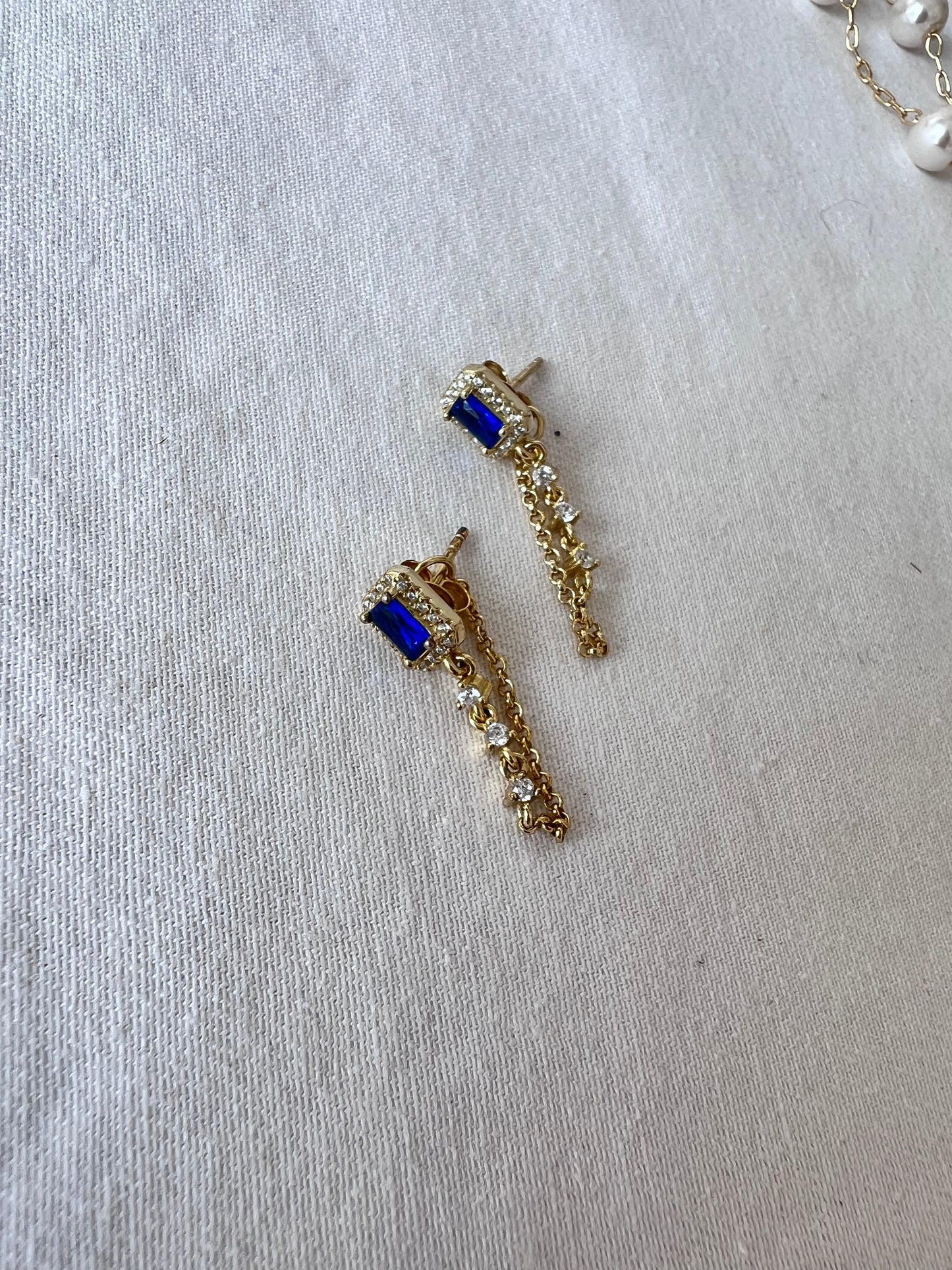 Emerald Chain Earrings