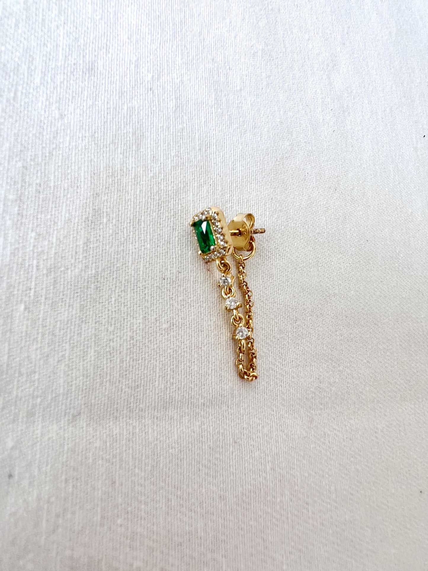 Emerald Chain Earrings