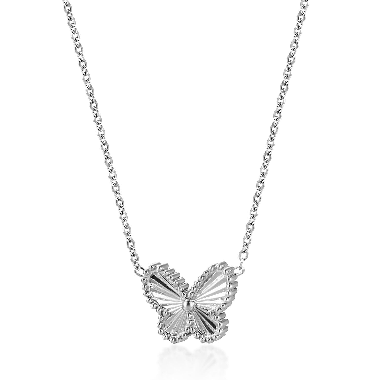 Ribbed Butterfly Necklace