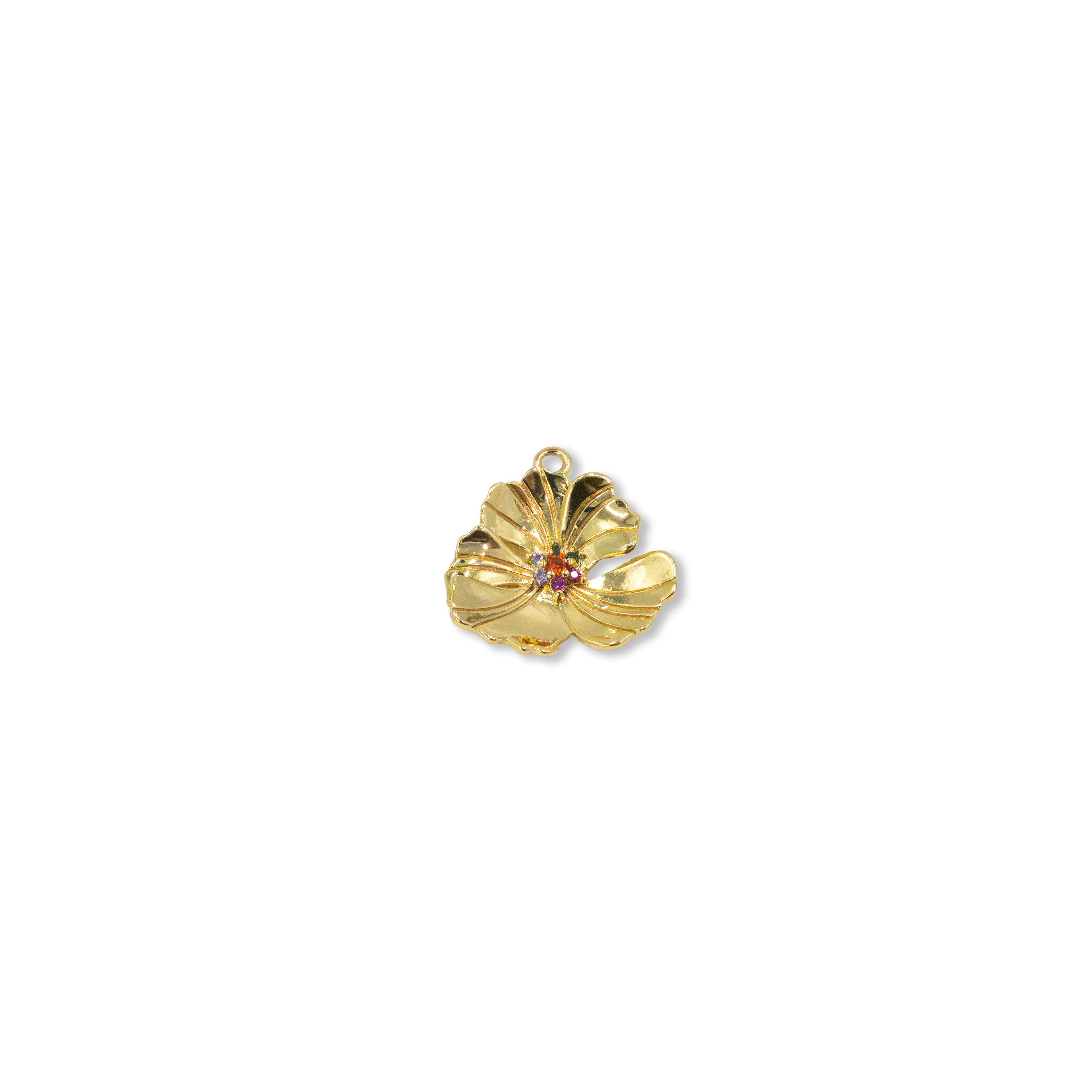 Rainbow Hibiscus Flower Charm