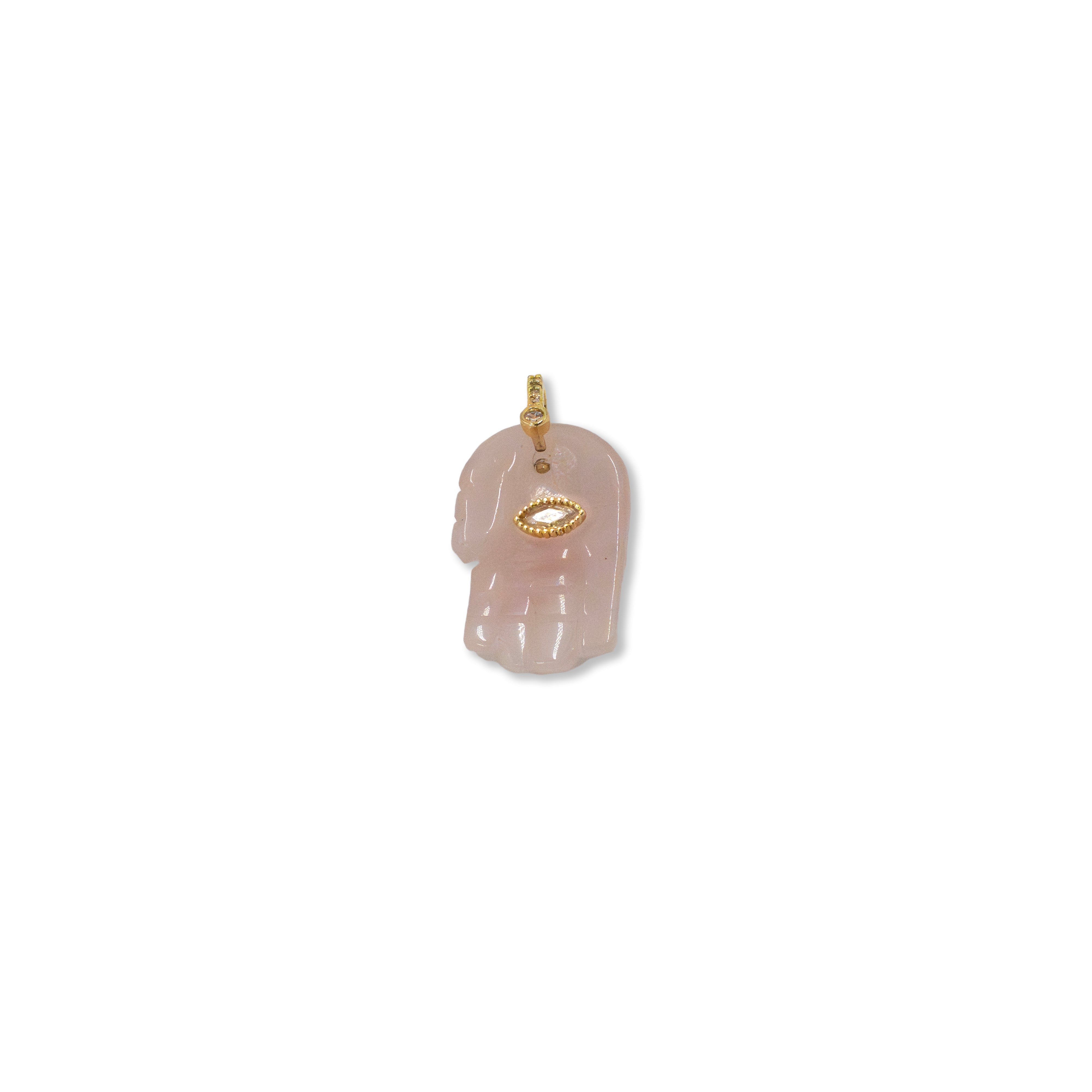 Rose Quartz Hamsa Charm