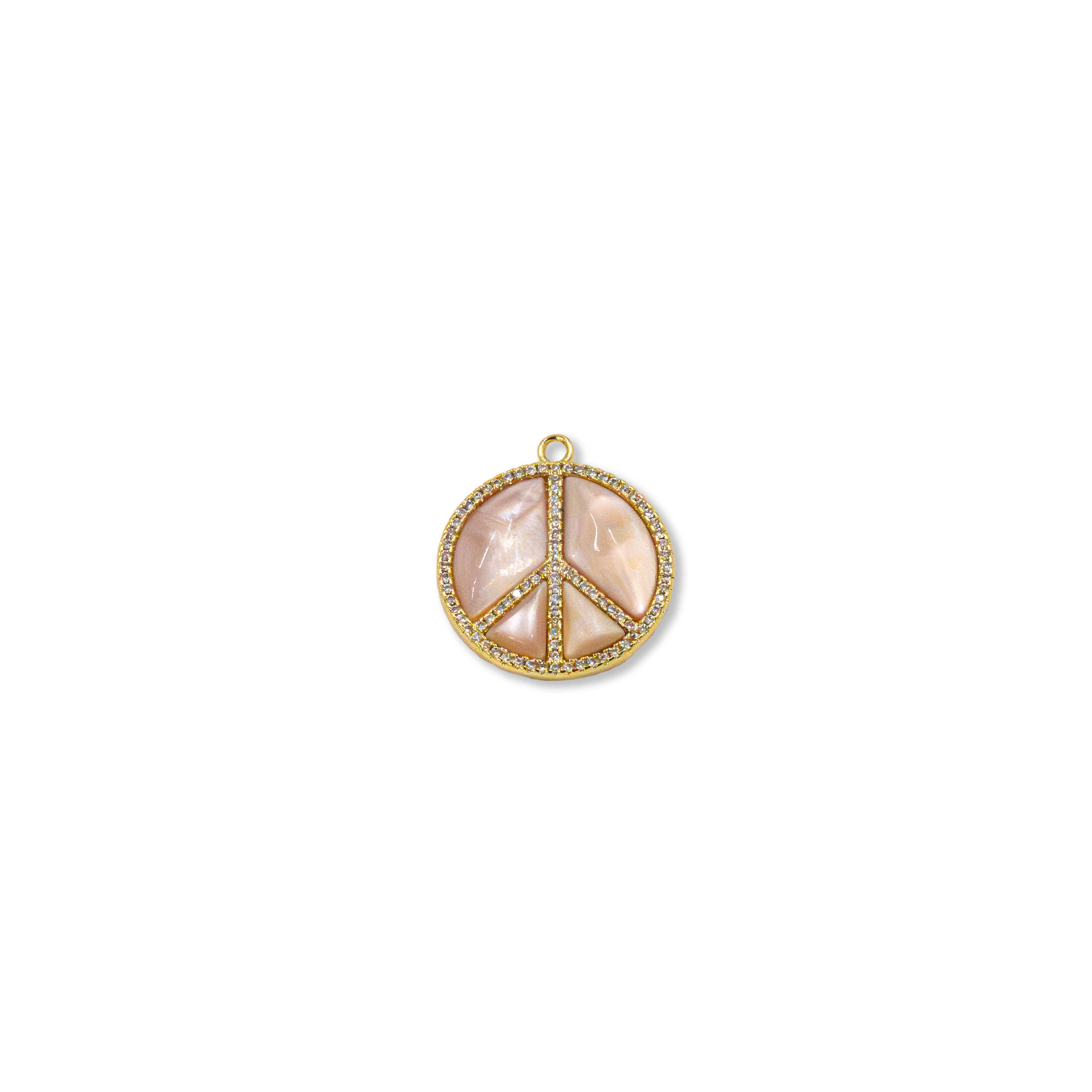 Agate Peace Sign Charm