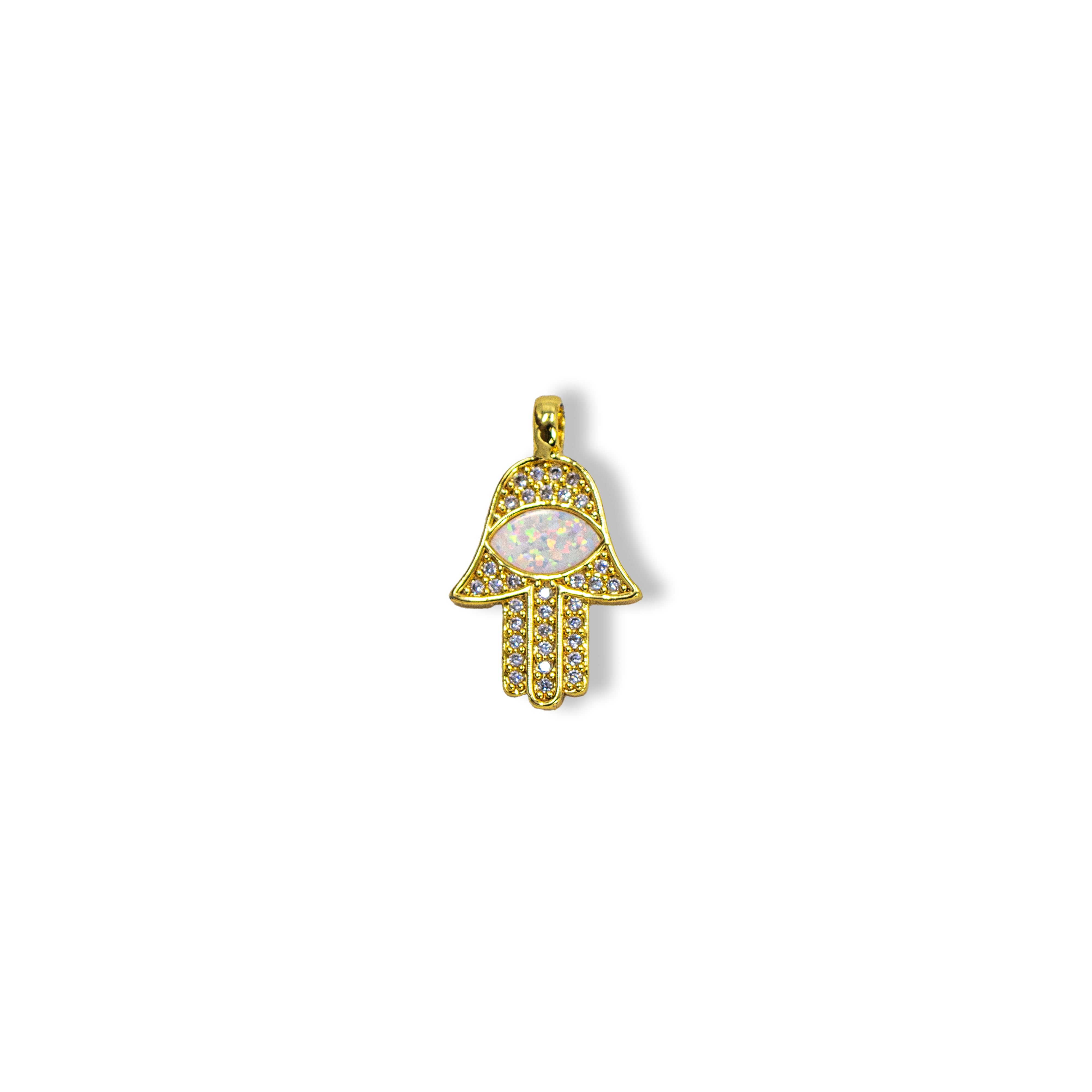 Opal Pave Hamsa Charm