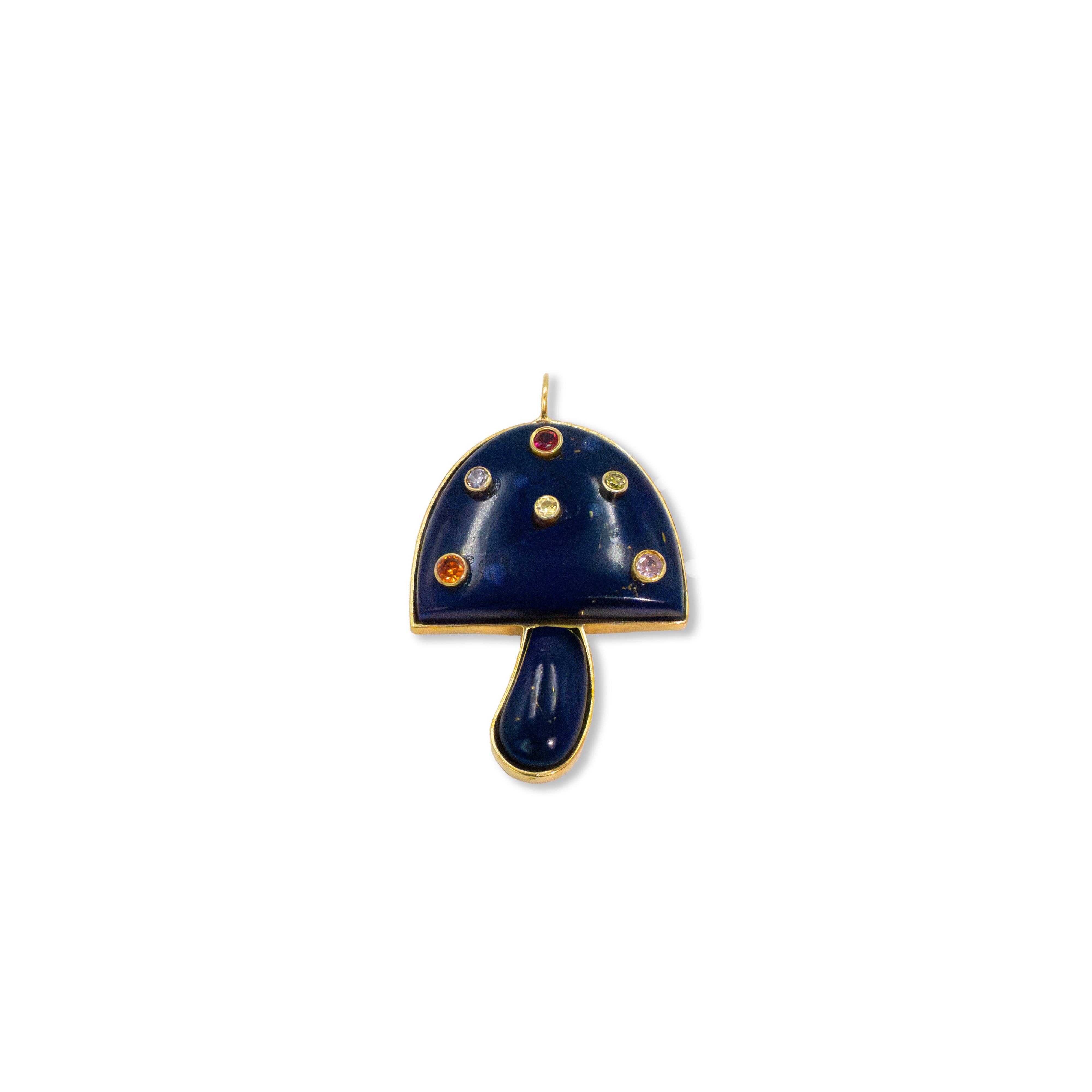 Jumbo Lapis Rainbow Shroom Charm