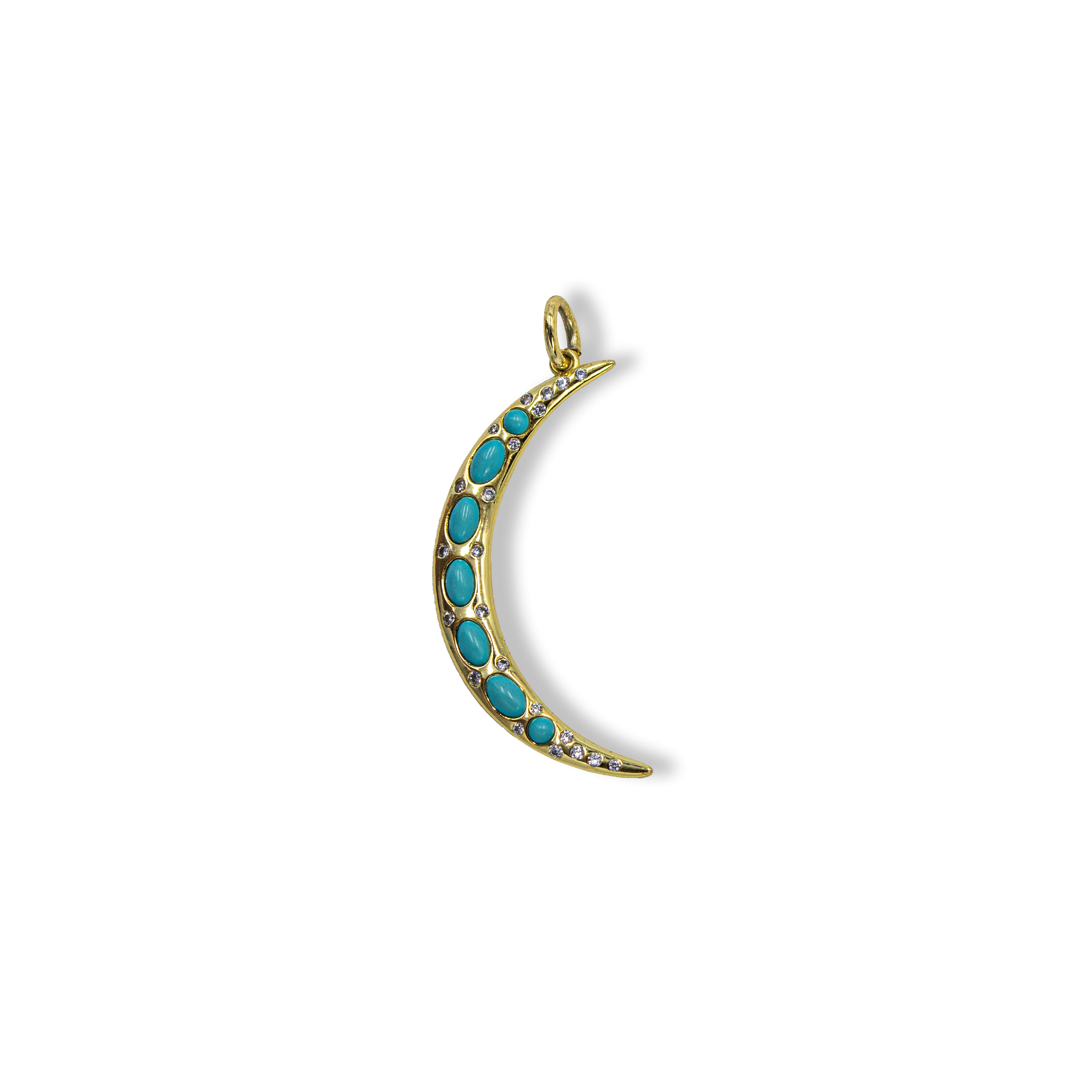 Turquoise Crescent Charm