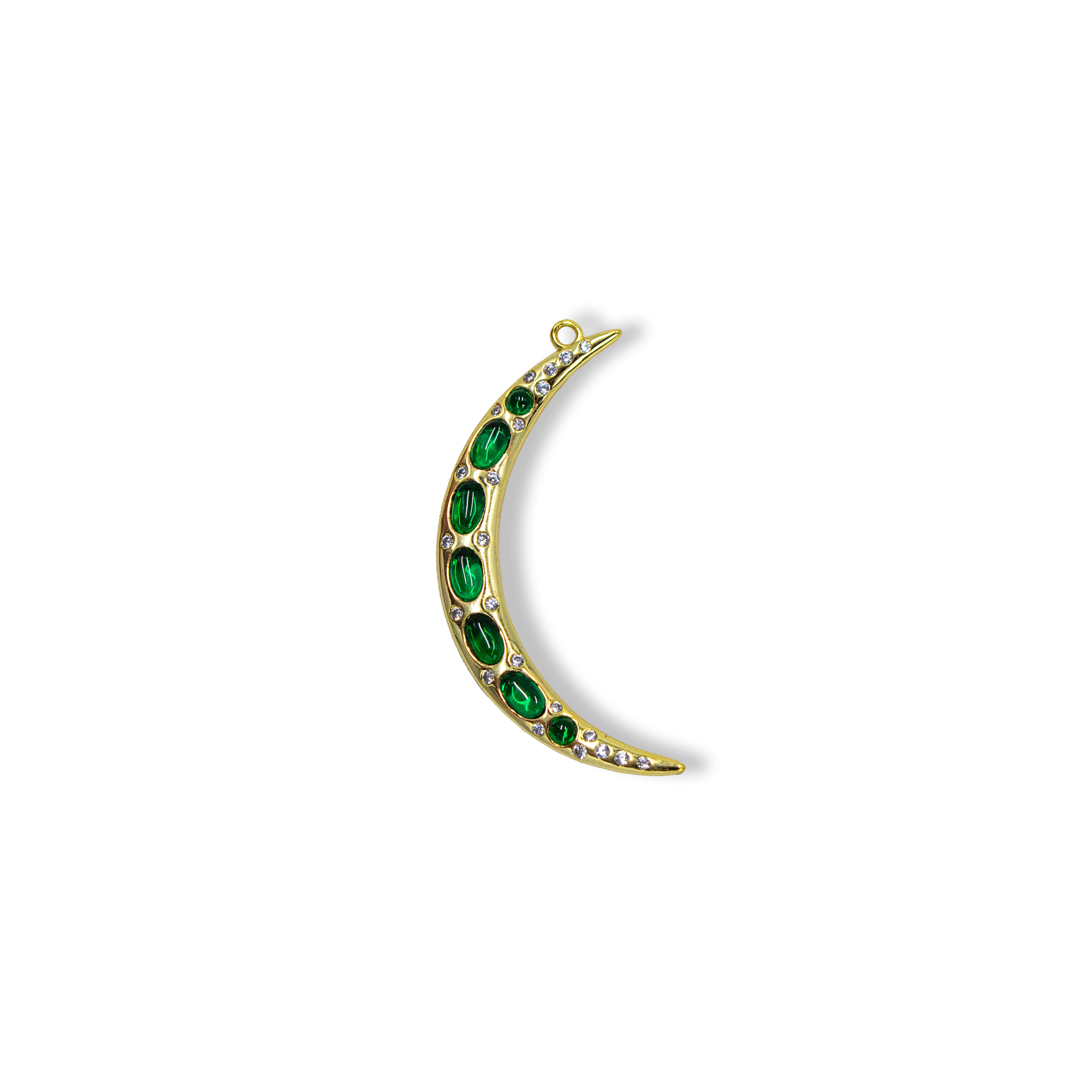 Emerald Crescent Charm