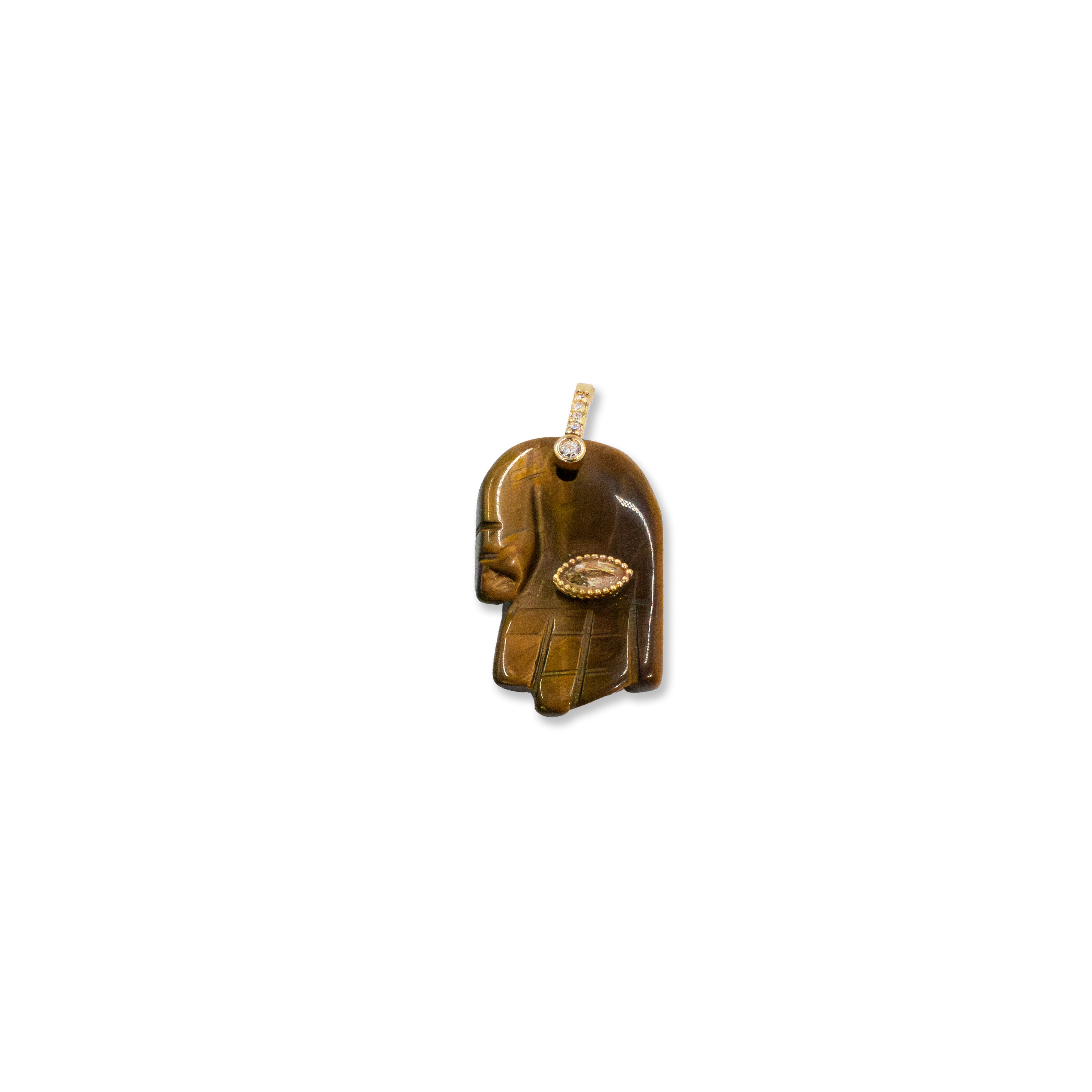 Tigers Eye Hamsa Charm