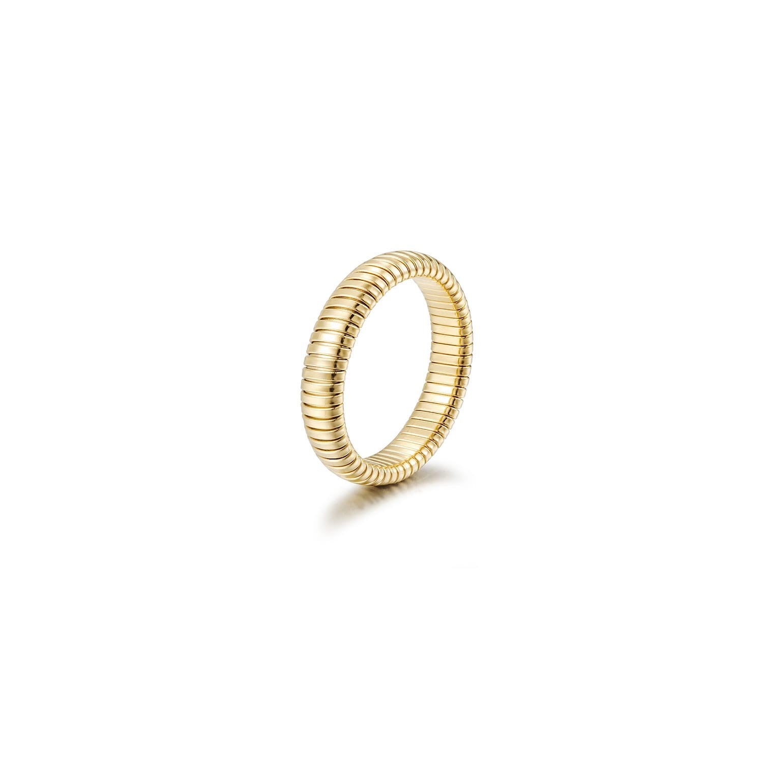 Yellow Gold Flex Ribbed Ring