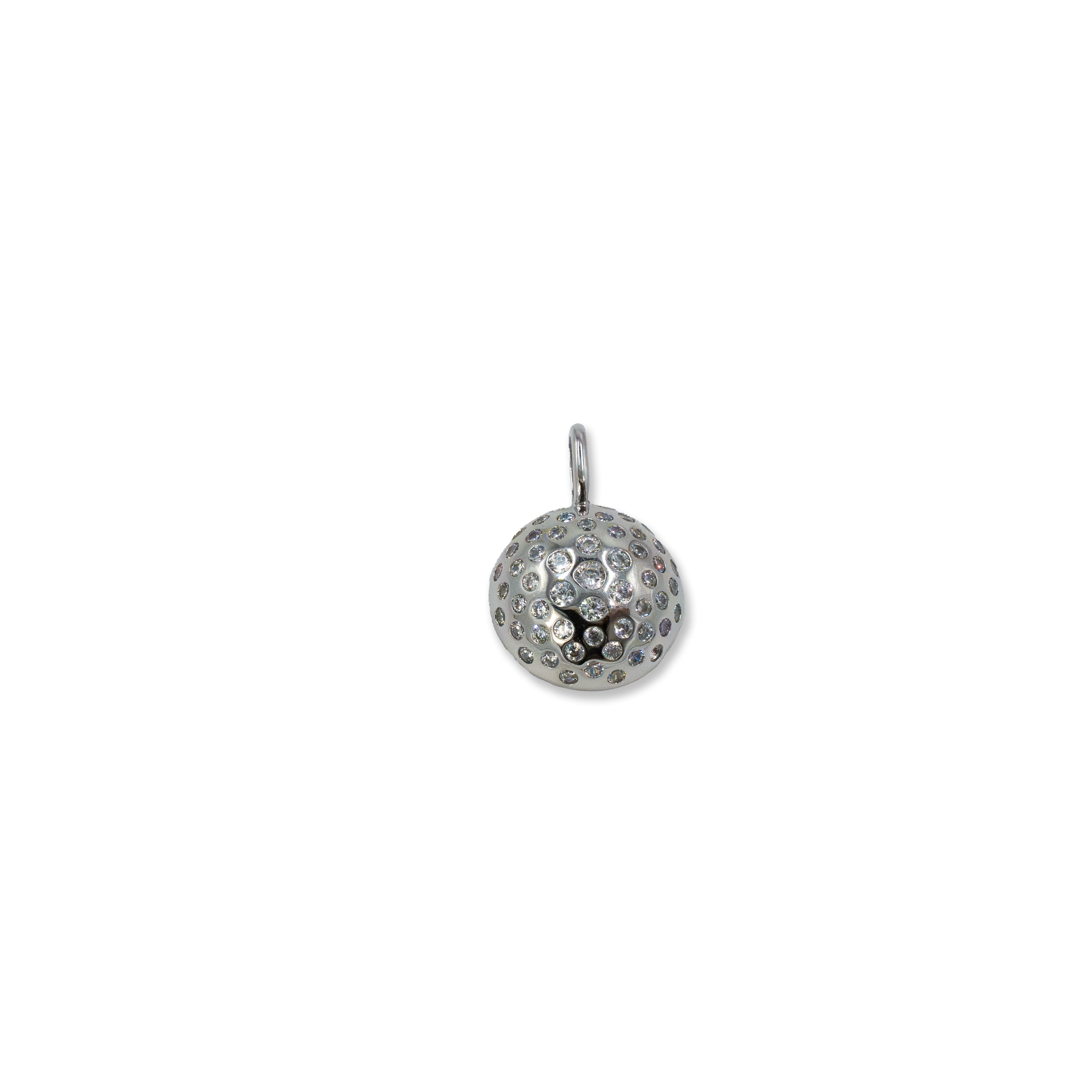 White Gold Spotted Dome Charm