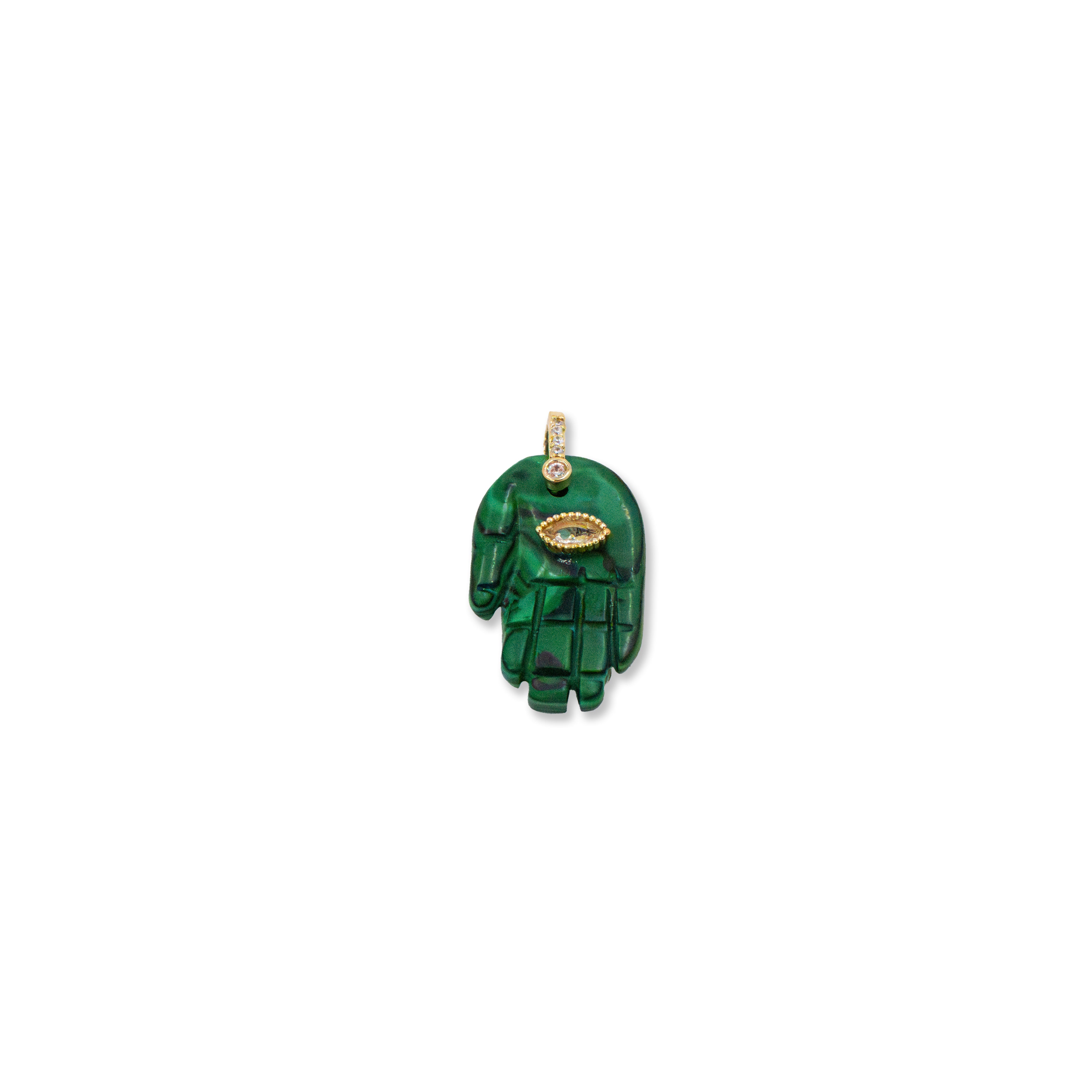 Malachite Hamsa Charm