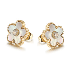 Mother of Pearl Flower Earrings thumbnail