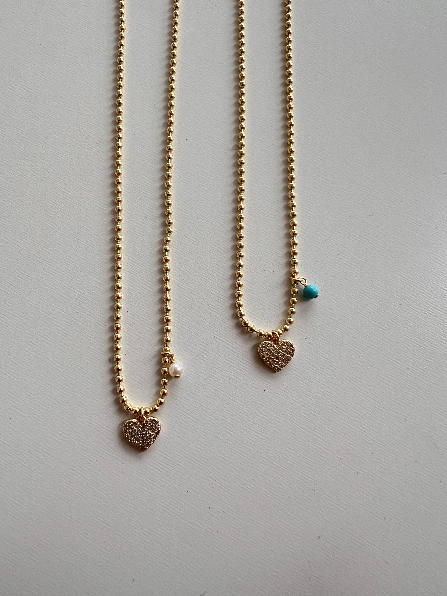 Beaded Heart Charm Necklace