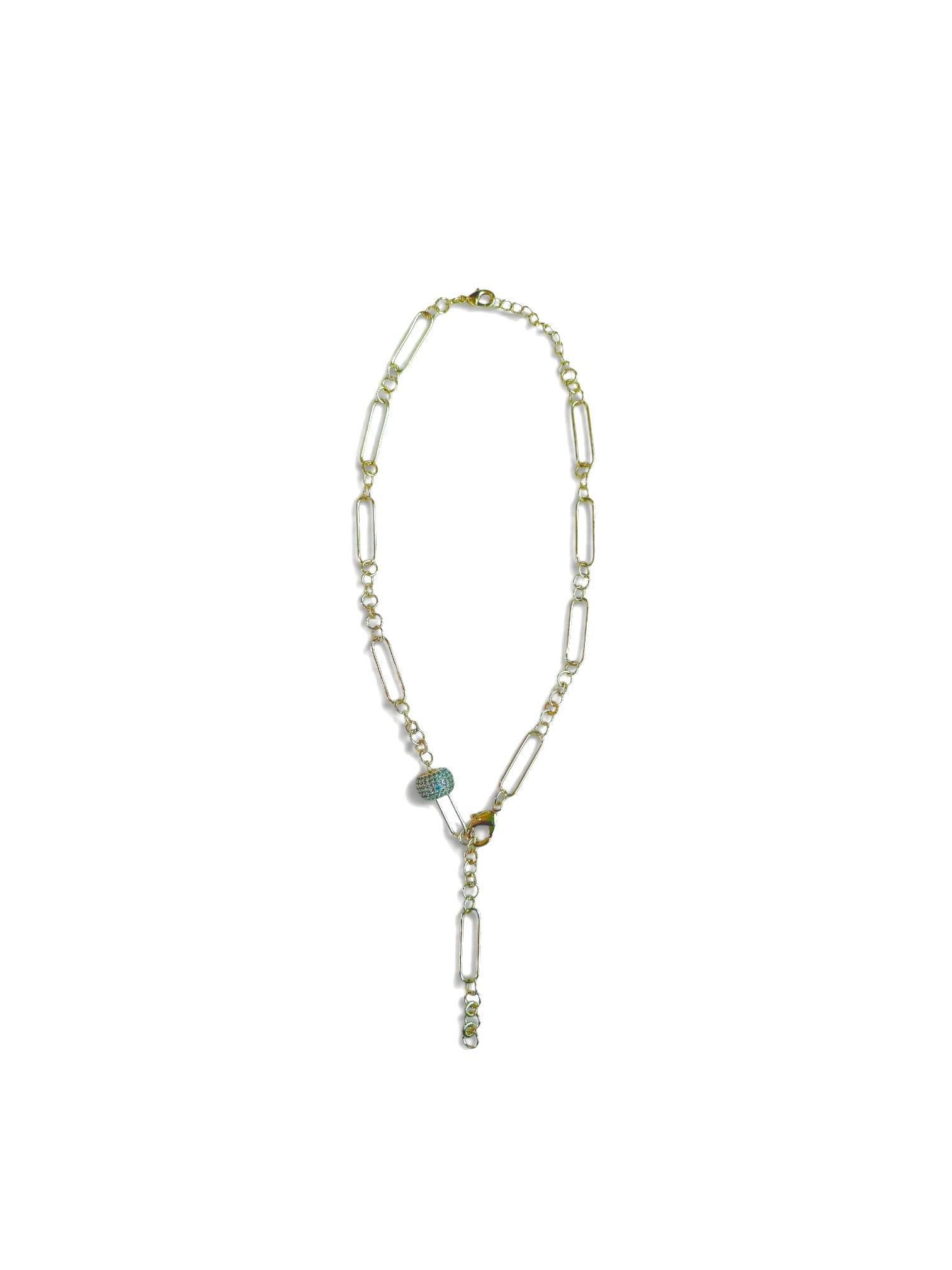Yellow Gold Combo Link Necklace with Roundel