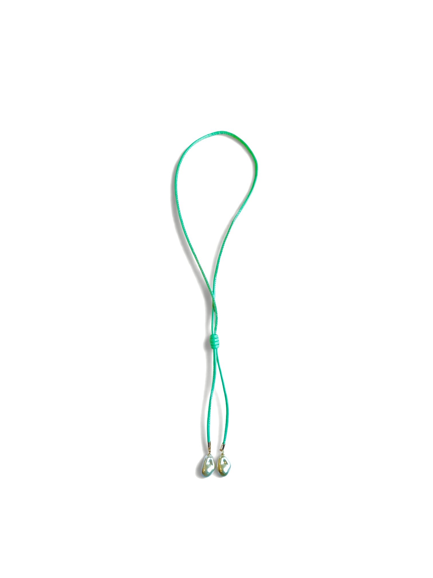 Turquoise Cord Necklace with Pearl Ends