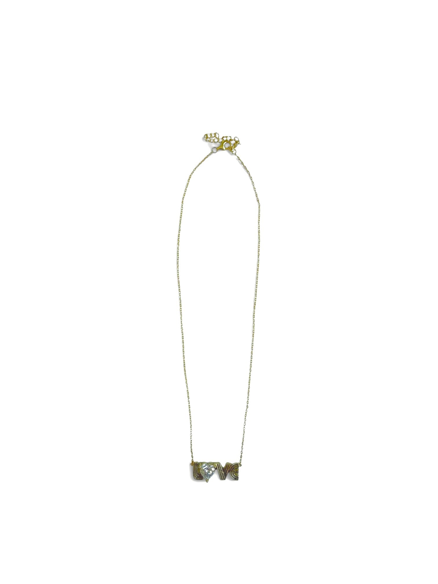Yellow Gold LOVE Necklace — Diamond