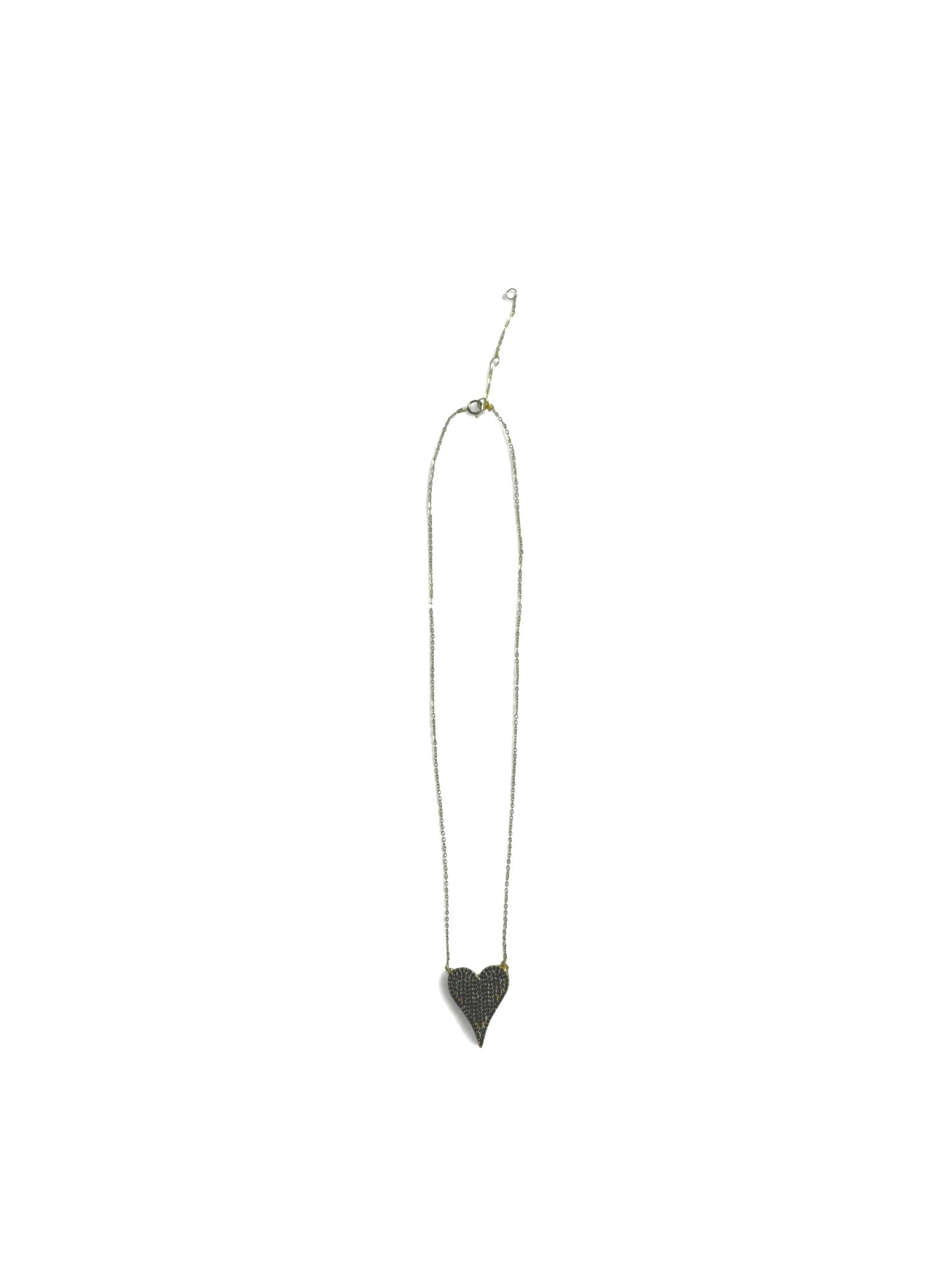 Jumbo Black Crystal Heart Necklace