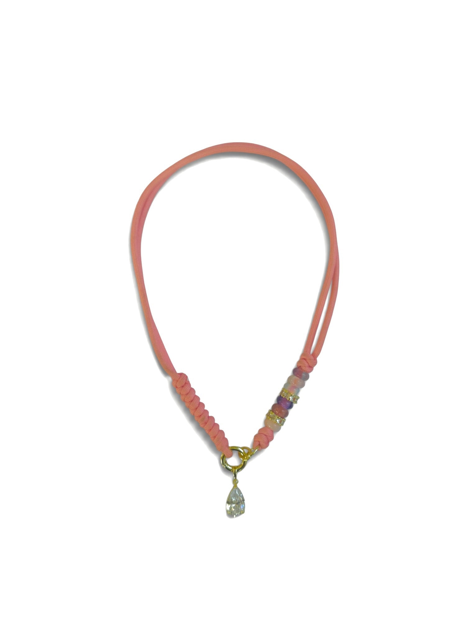 Coral Beaded Rope Necklace
