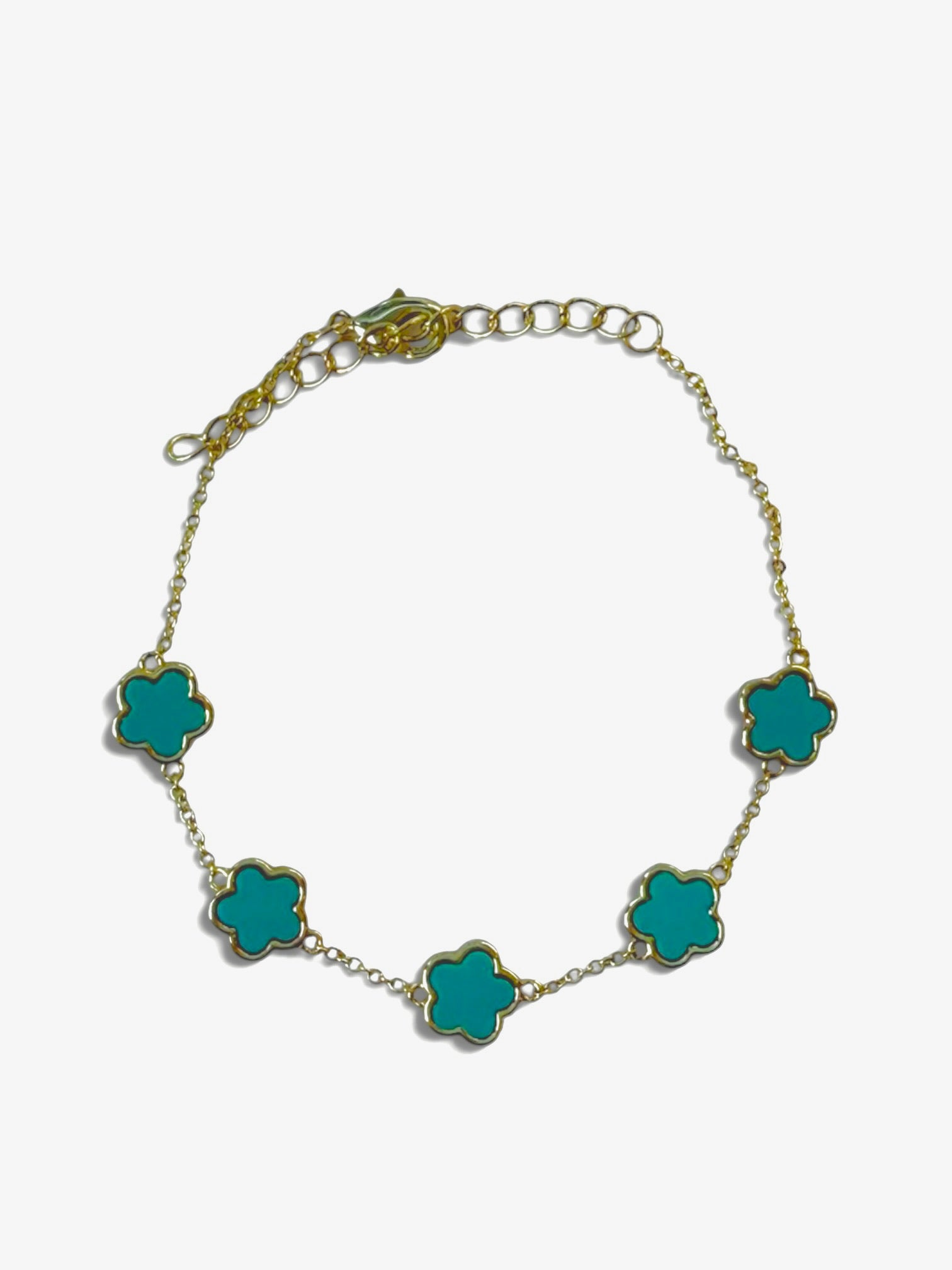 Turquoise Clover Station Bracelet