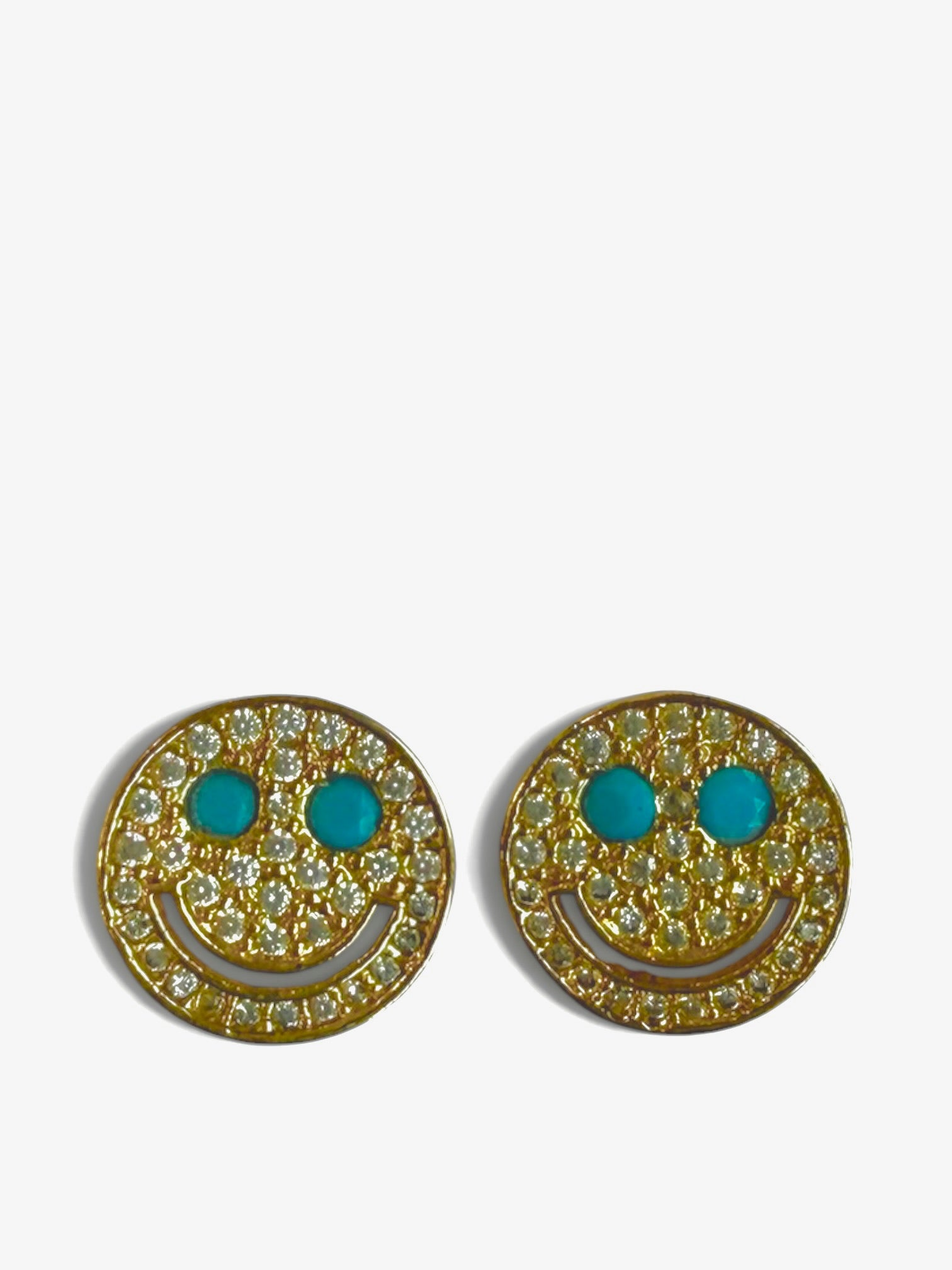 Turquoise Smiley Studs