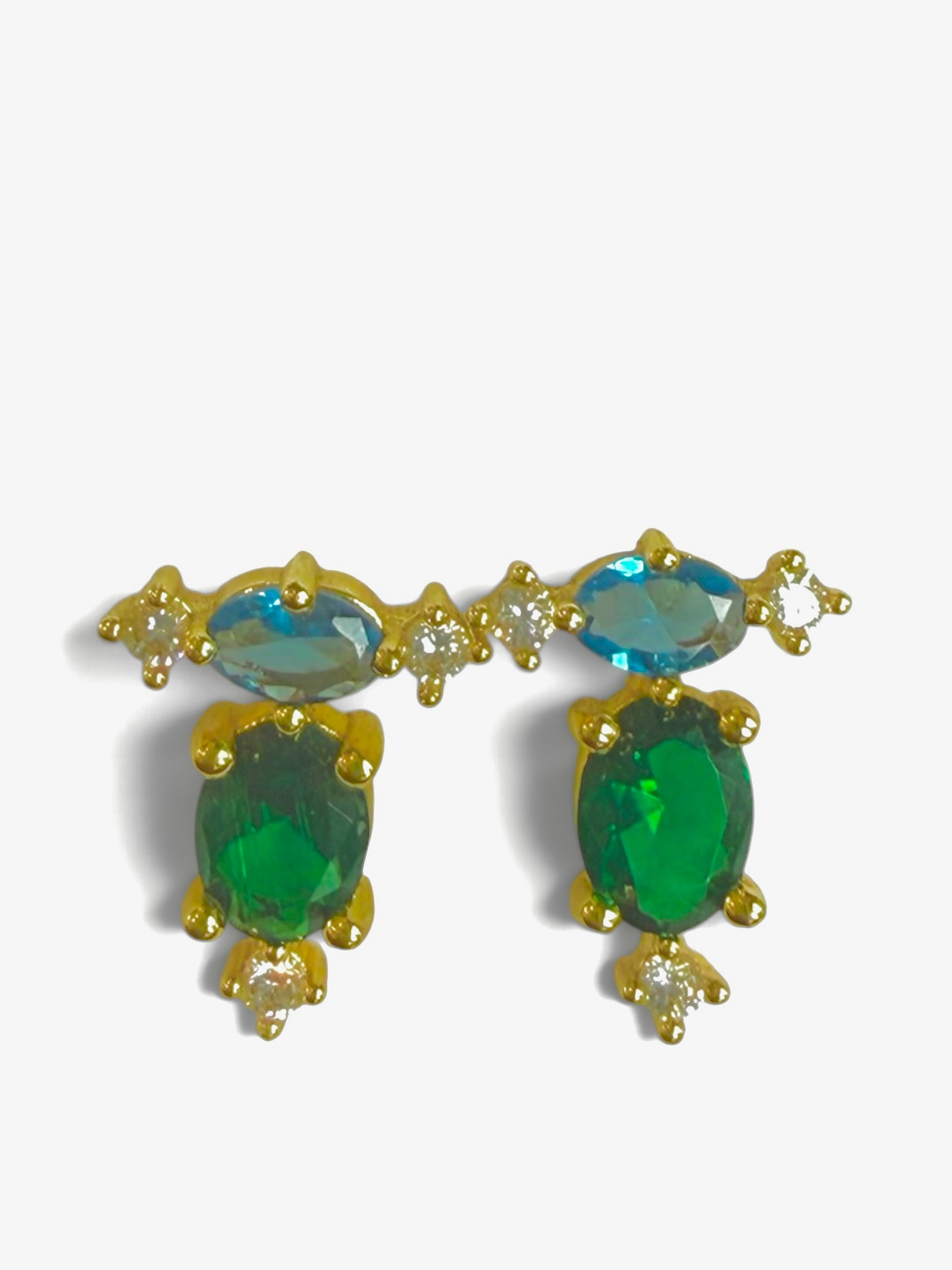 Emerald & Topaz Studs