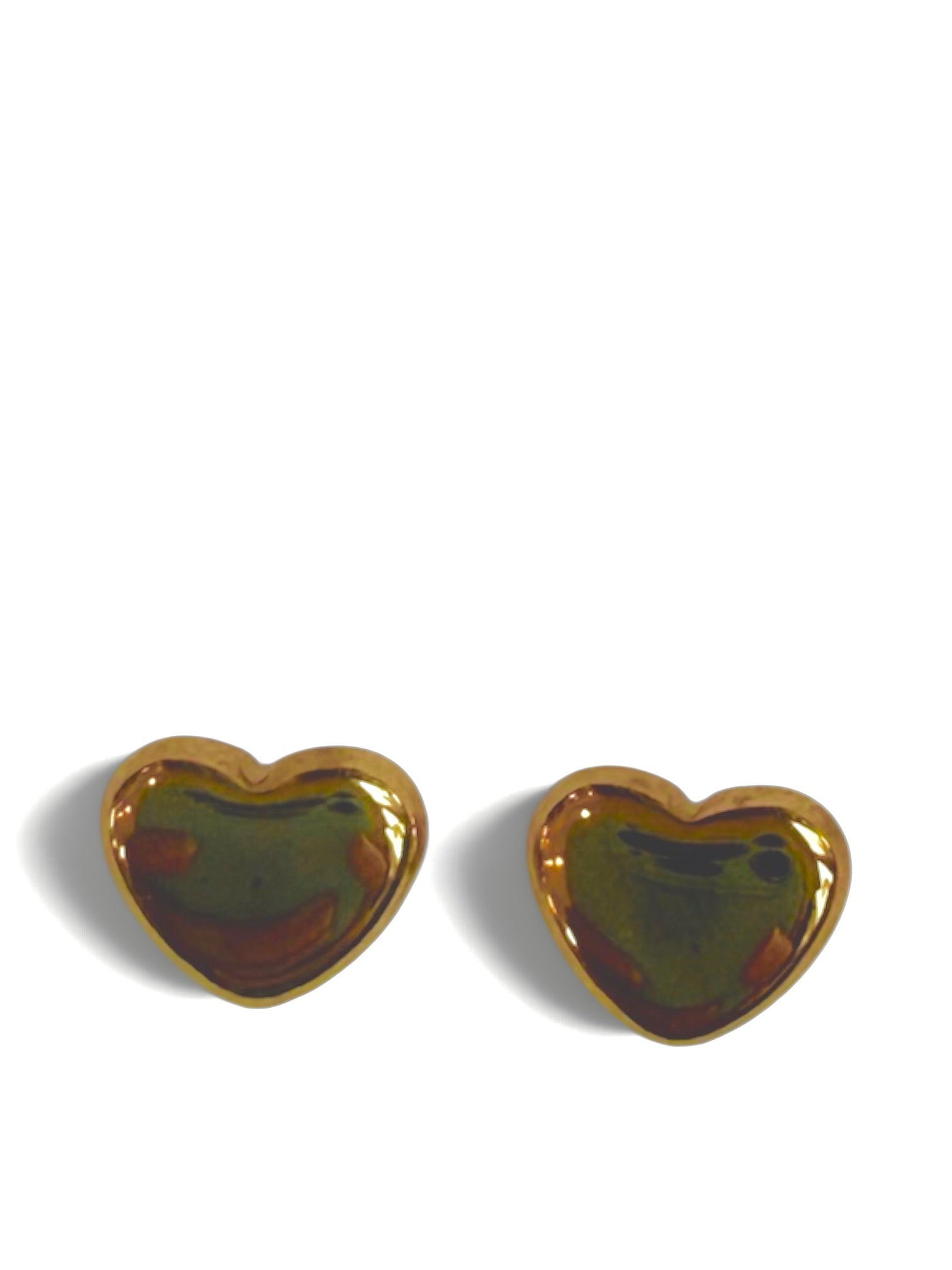 Rose Gold Puff Heart Studs
