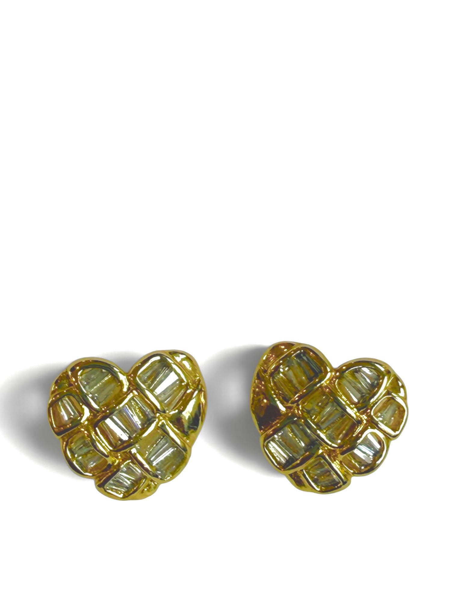 Baguette Heart Stud Earrings