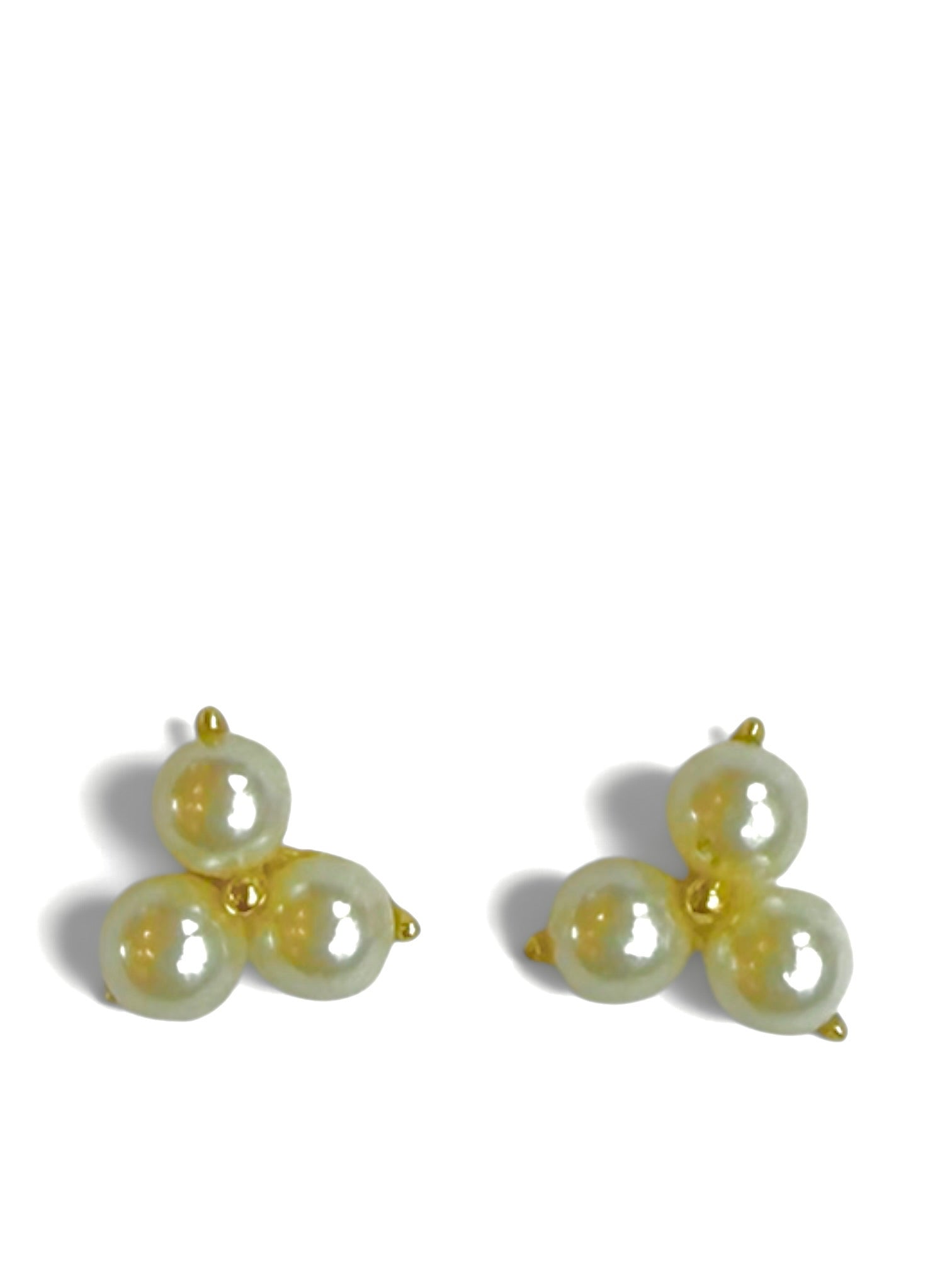 Trio Pearl Cluster Earrings