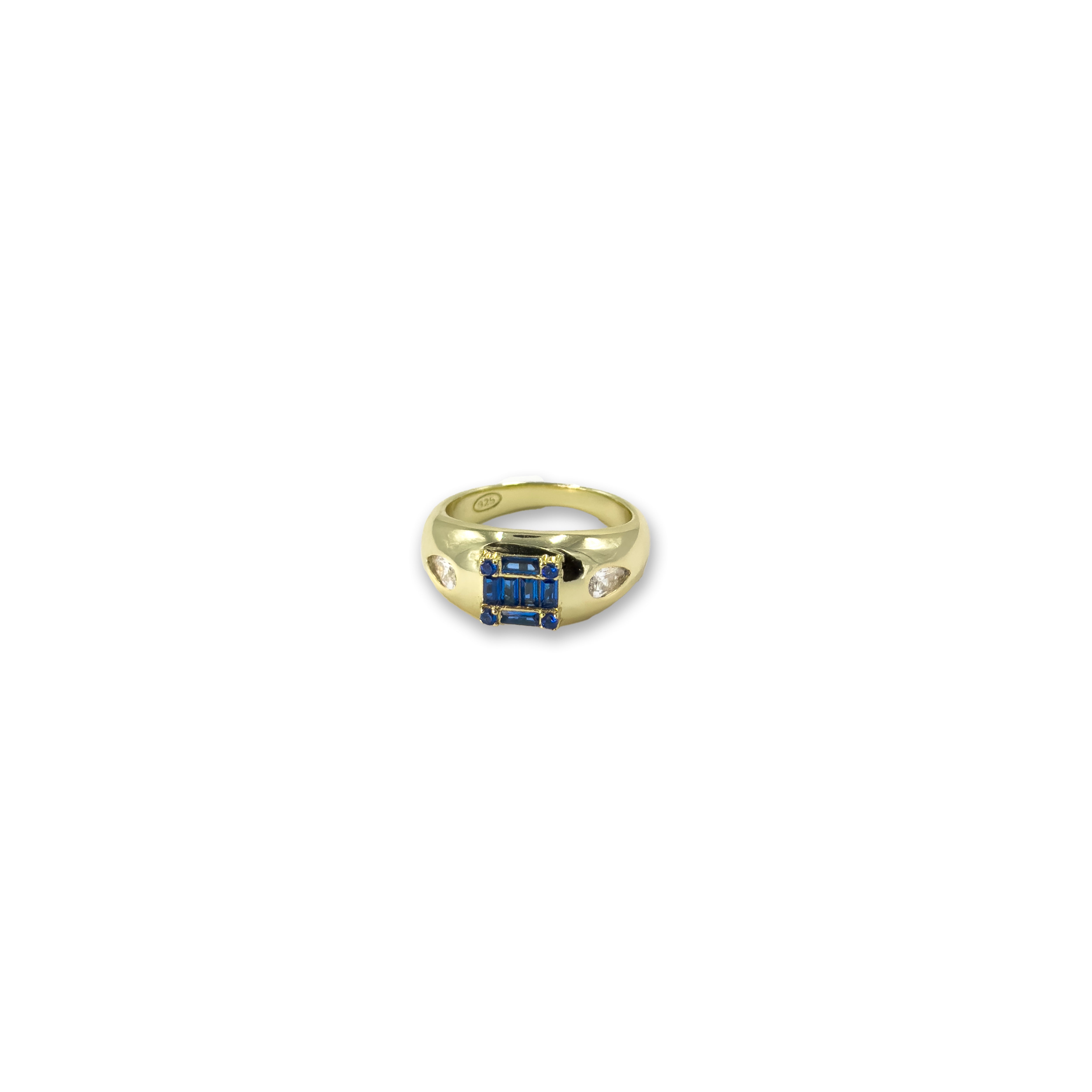 Sapphire with Baguette Sides Ring