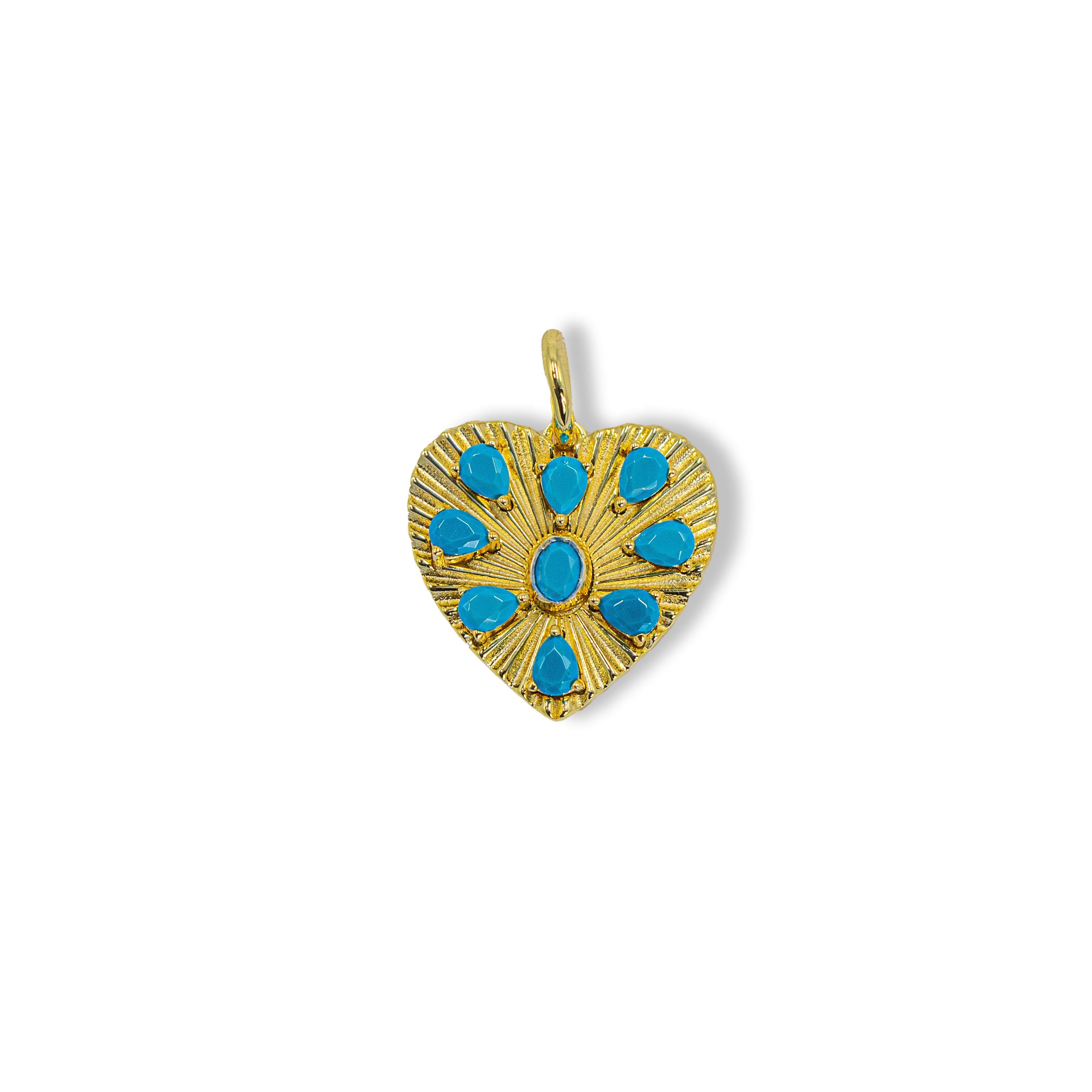 Turquoise Stone Heart Charm