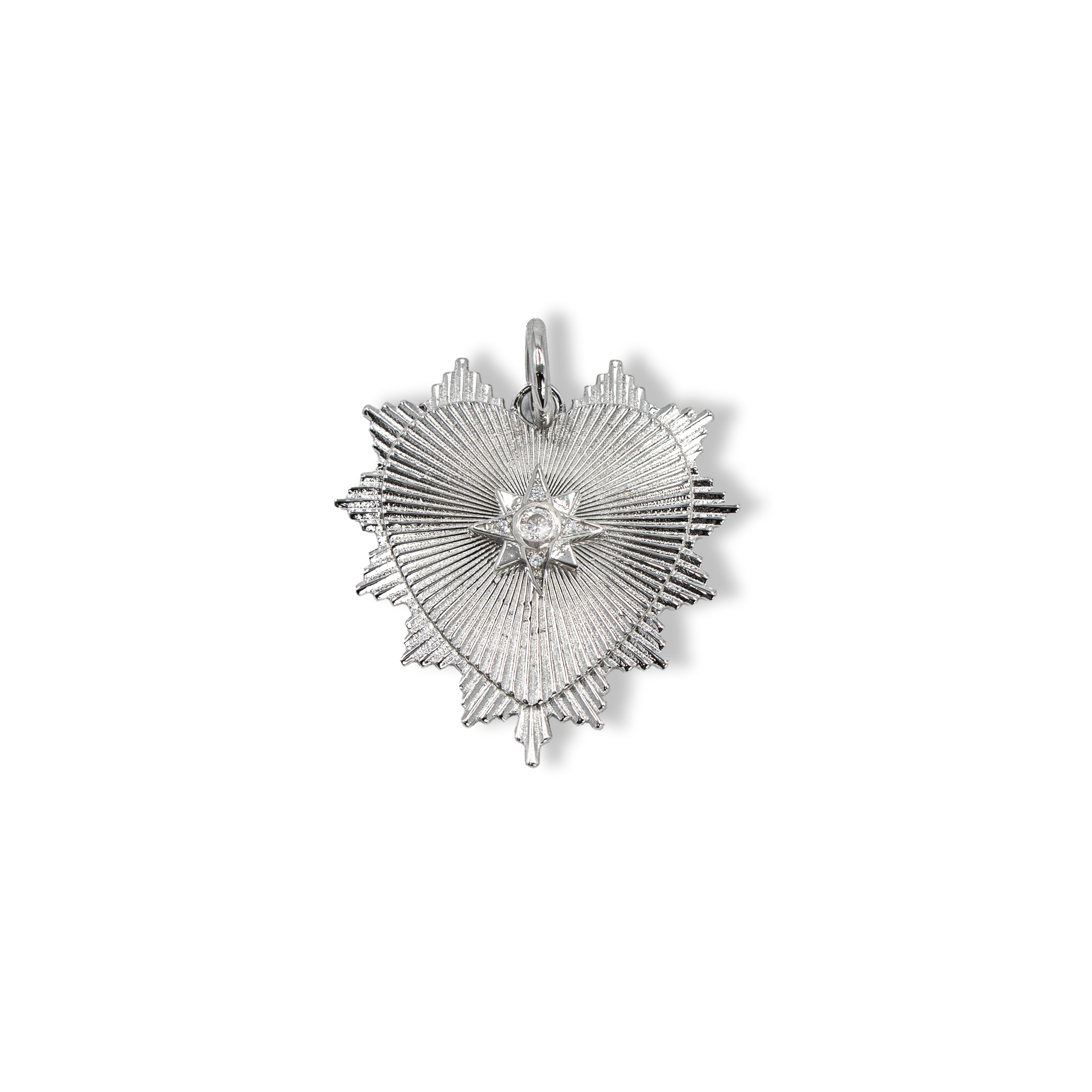 White Gold Spike Edge Charm