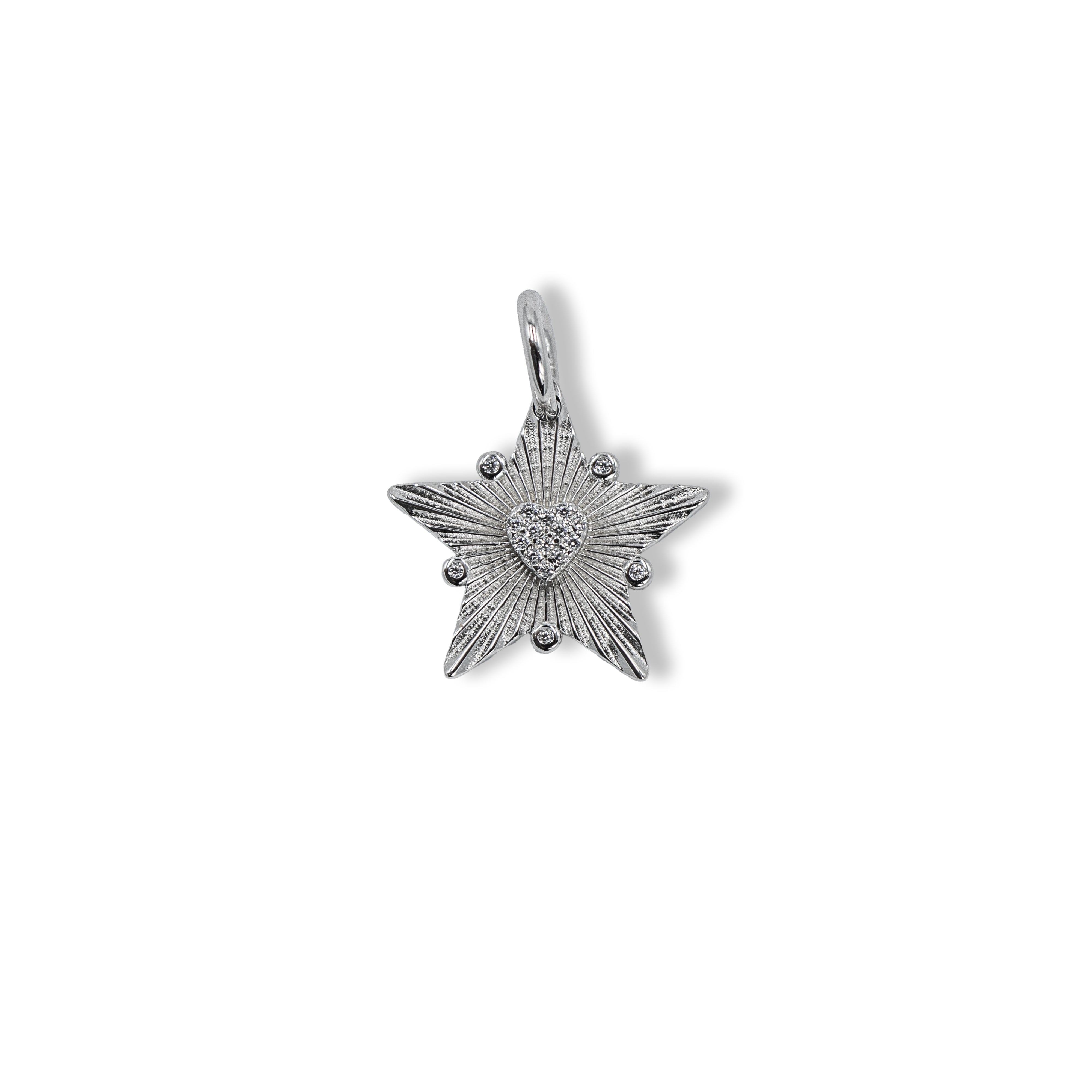 White Gold Star Charm