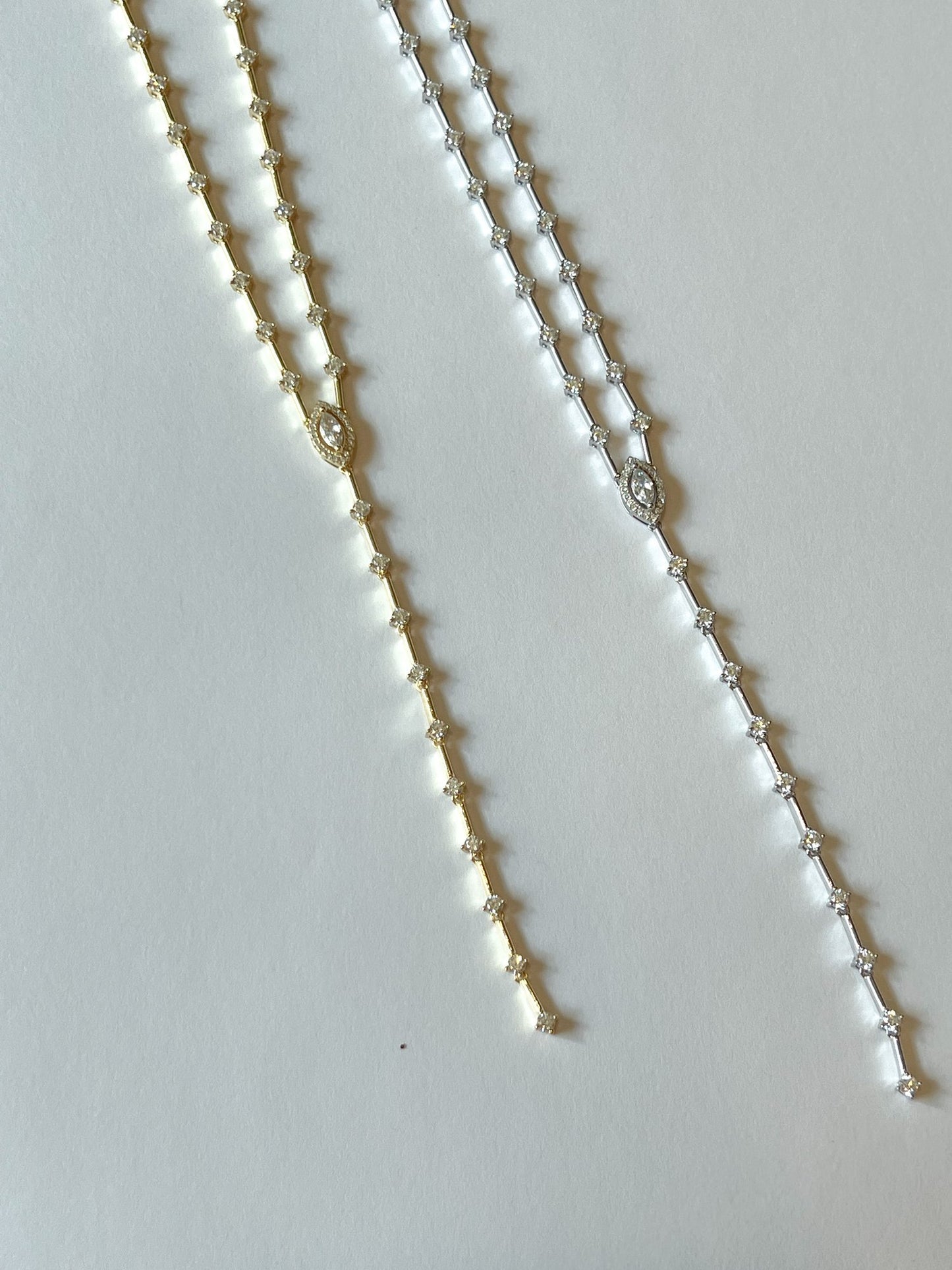 Lariat Faux Diamond Necklace