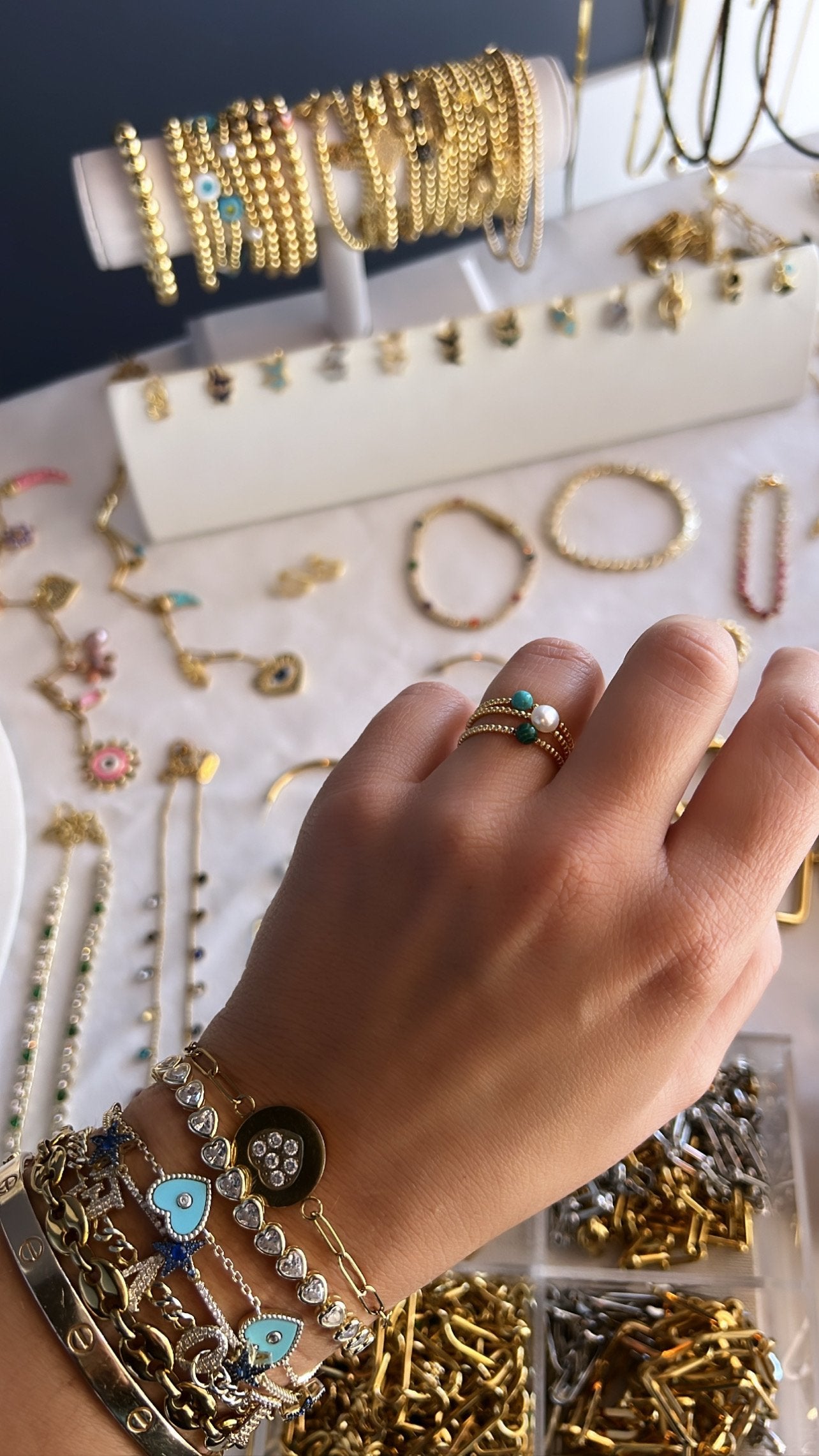 Thin Ball Stack Rings